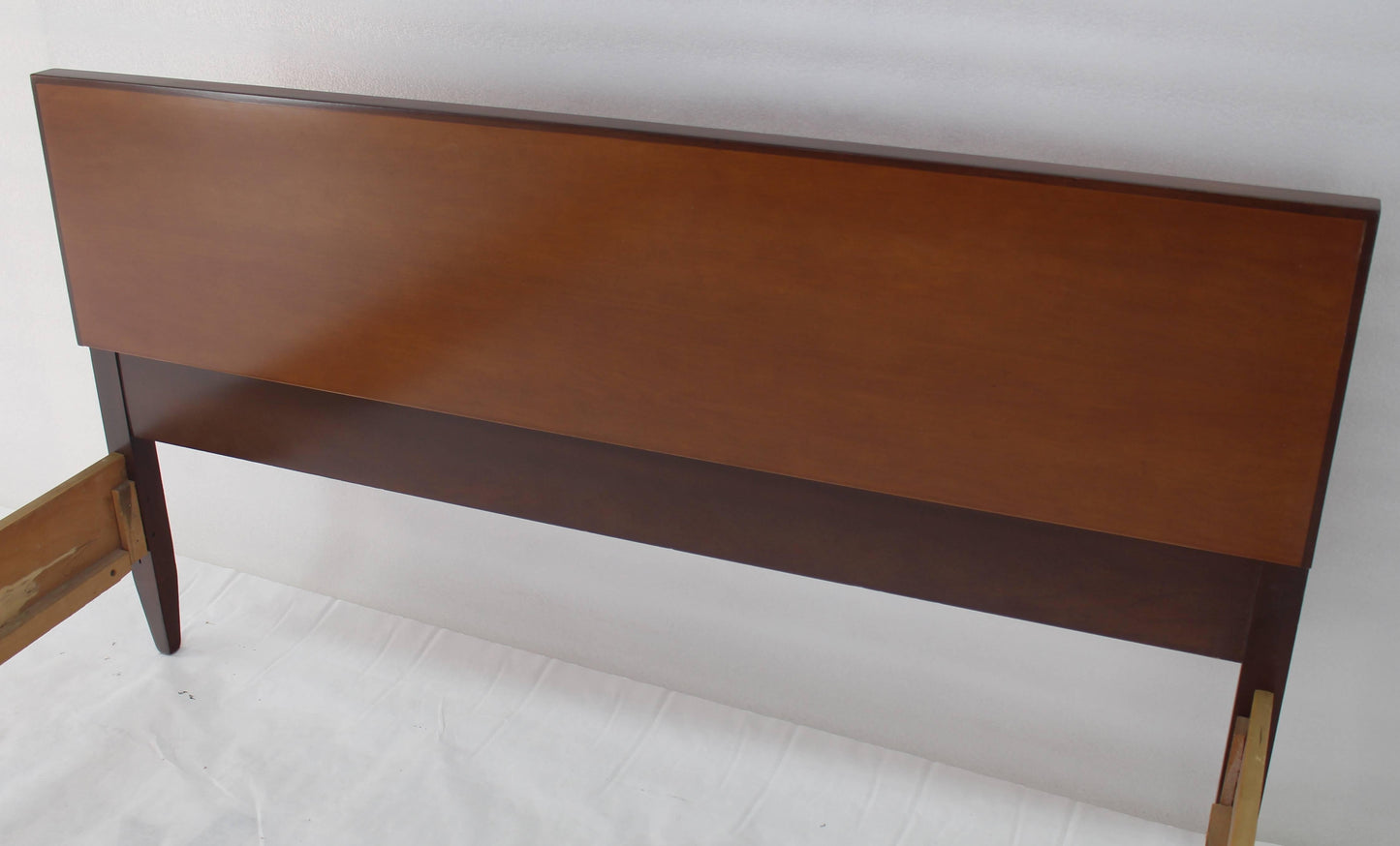 EstablishedLines Birch and Walnut Mid-Century Modern Full Size Bed Frame