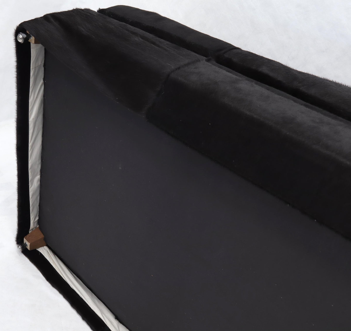 EstablishedLines All Black Cowhide Fur Upholstery Custom Daybed Large Bench