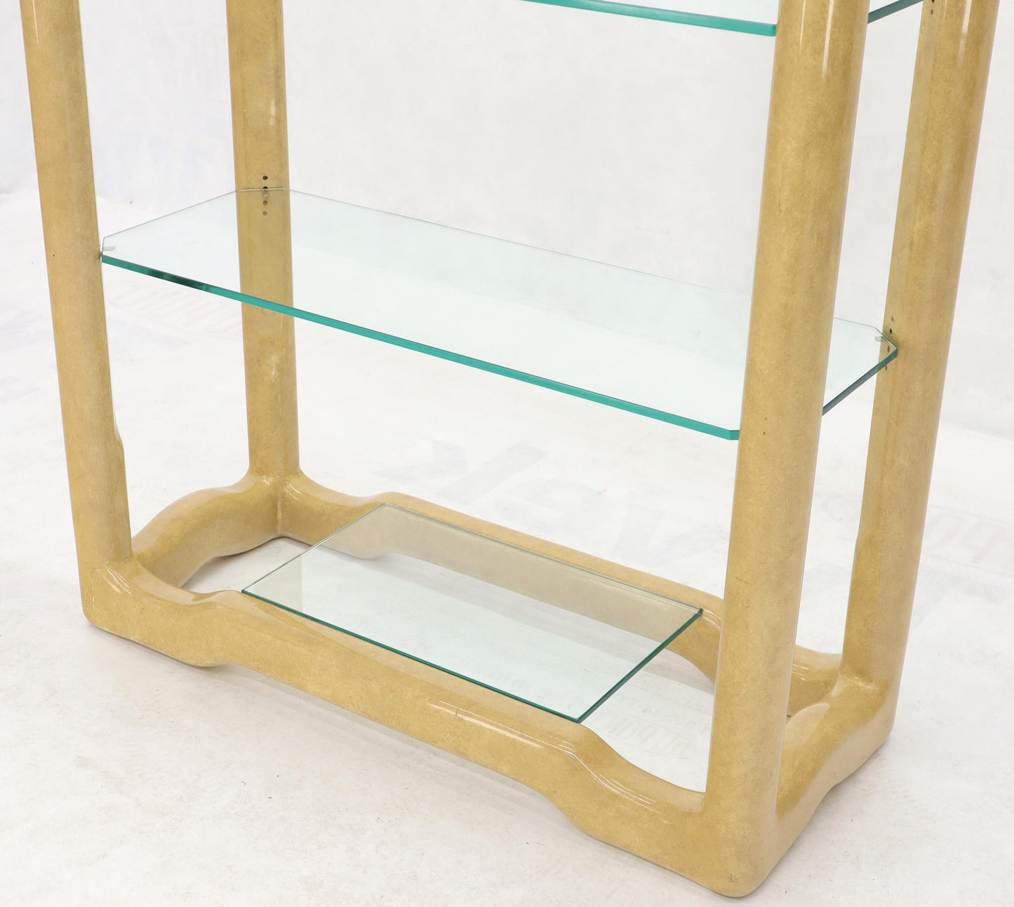 EstablishedLines Faux Large Parchment Tall Étagère Shelving Unit