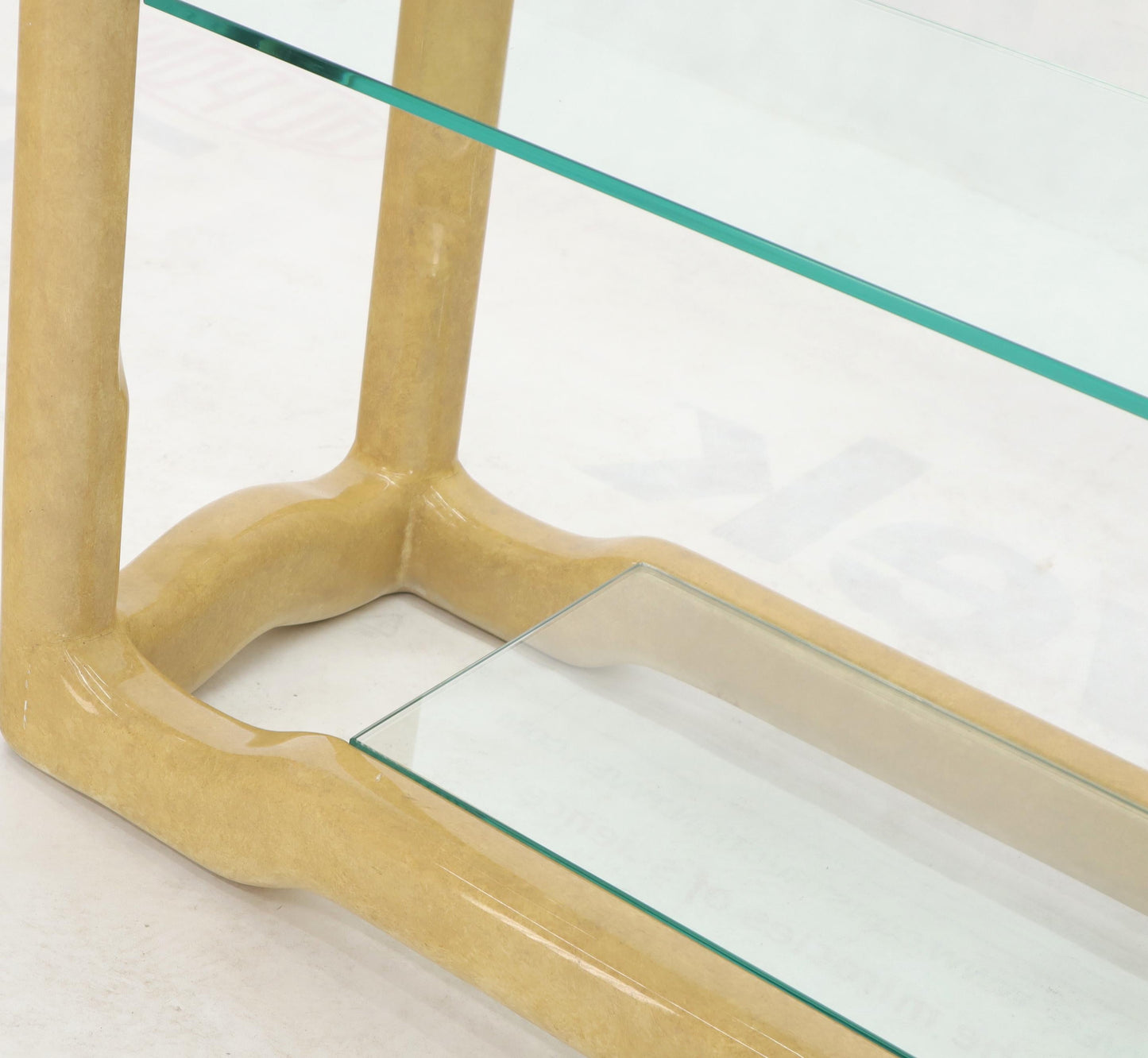EstablishedLines Faux Large Parchment Tall Étagère Shelving Unit