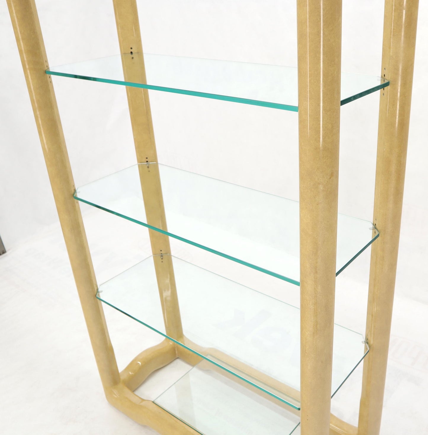 EstablishedLines Faux Large Parchment Tall Étagère Shelving Unit