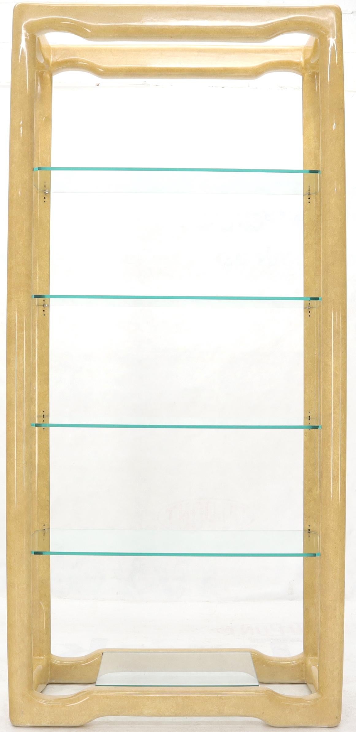 EstablishedLines Faux Large Parchment Tall Étagère Shelving Unit