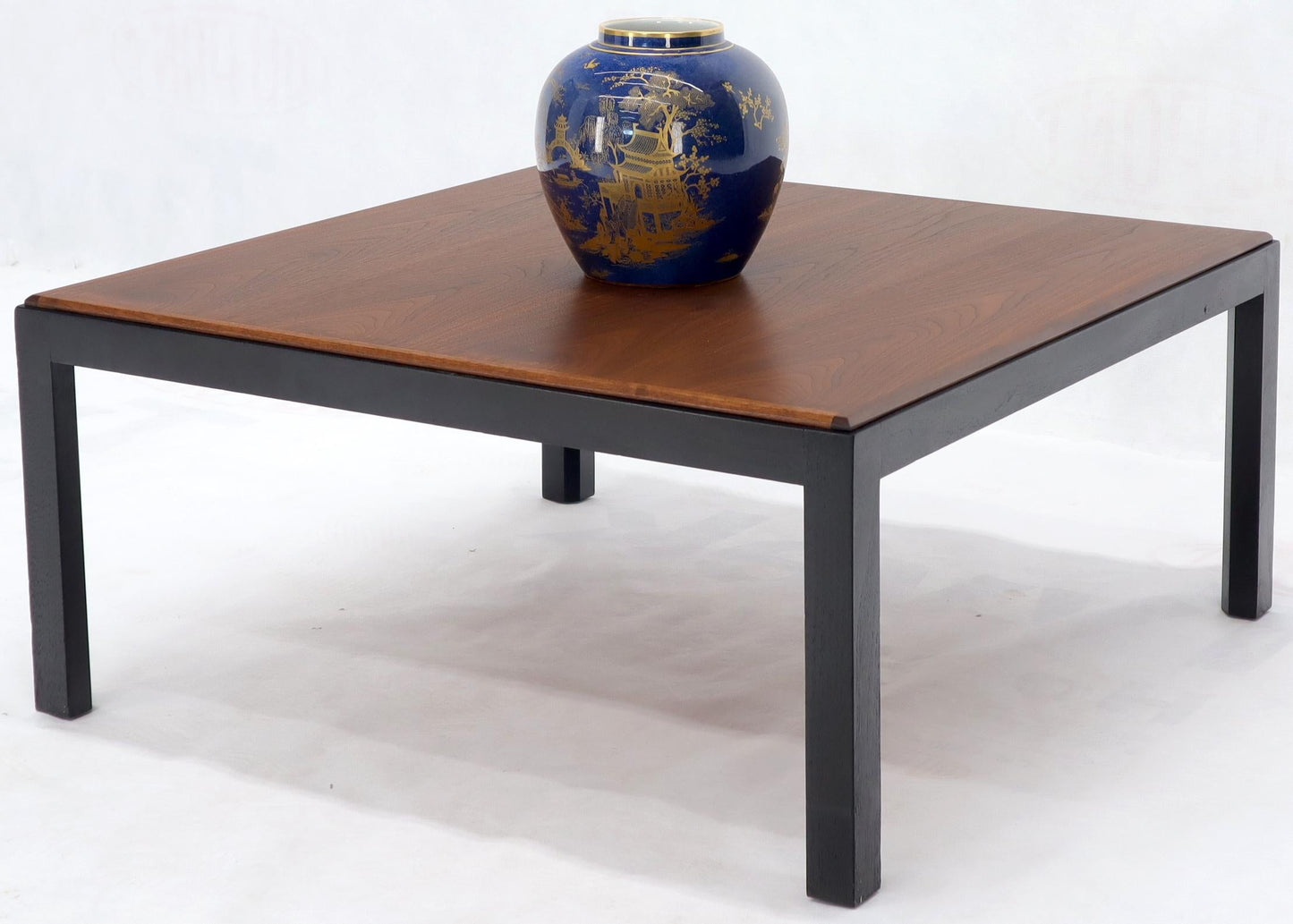 EstablishedLines Square Walnut Top Ebonized Base Center Coffee Table
