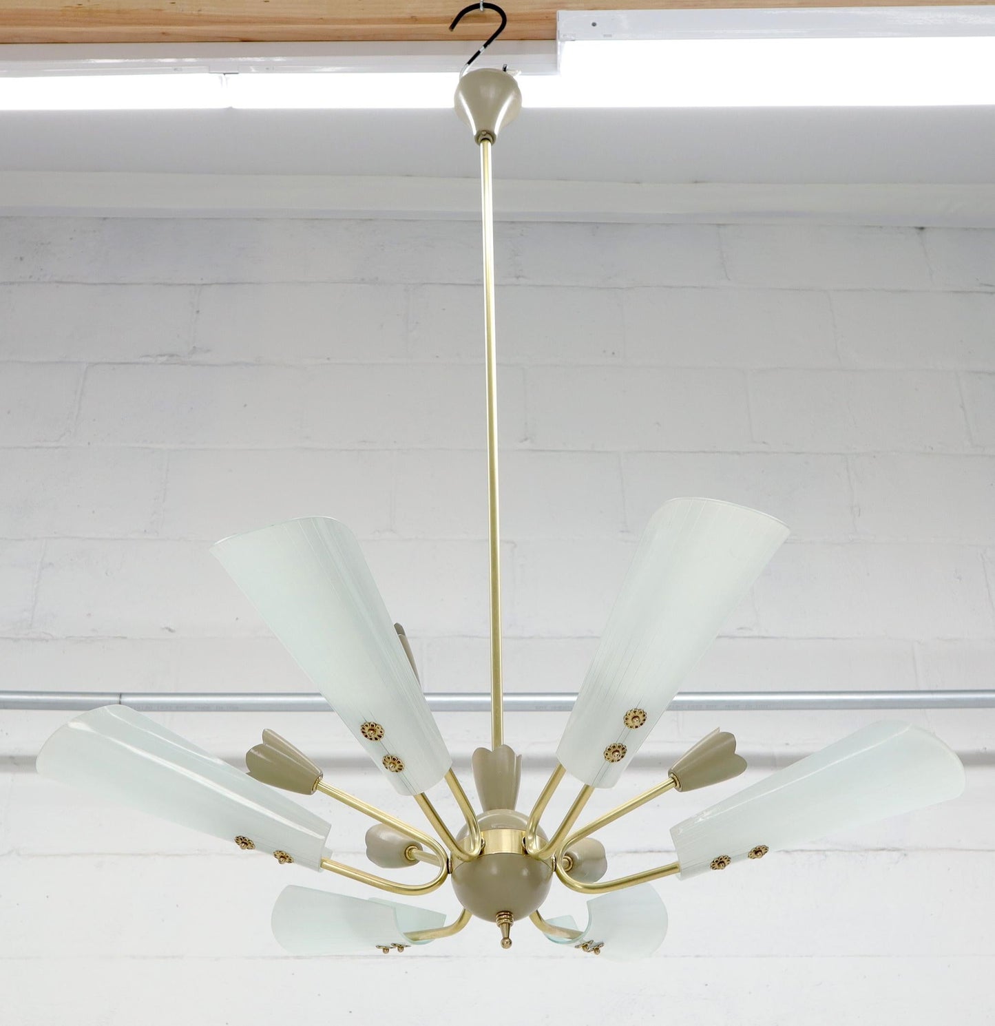 EstablishedLines Fontana Arte Brass Sputnik Chandelier Light Fixture