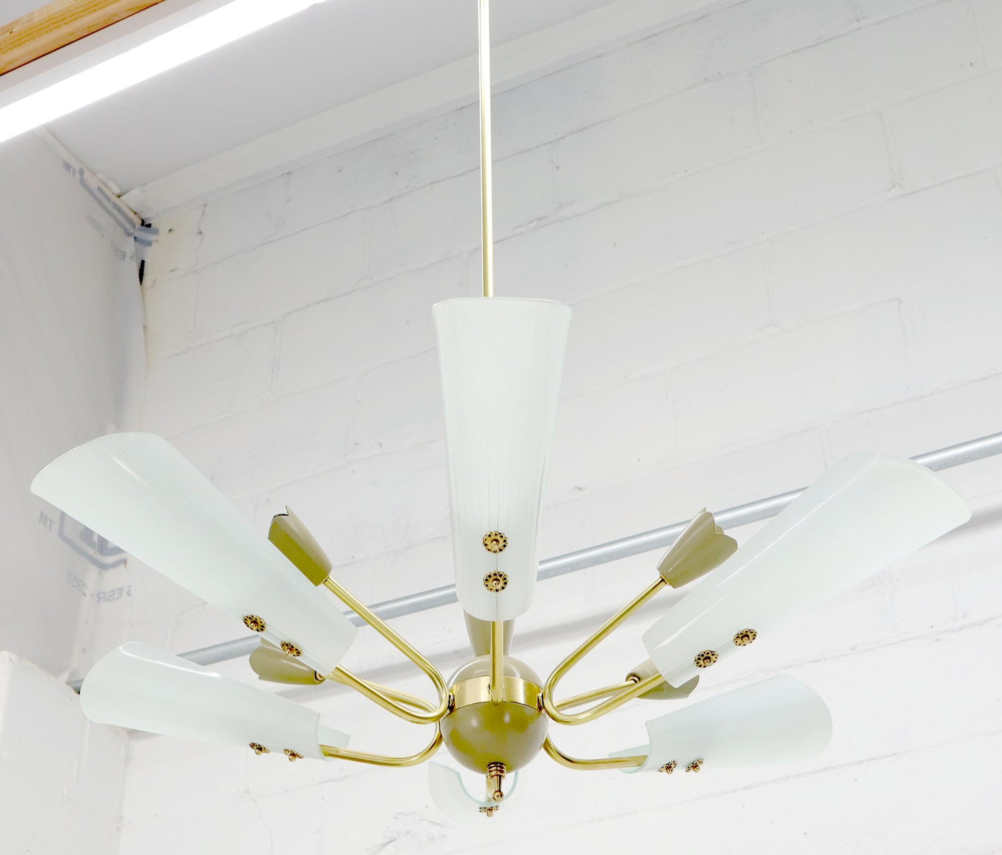 EstablishedLines Fontana Arte Brass Sputnik Chandelier Light Fixture