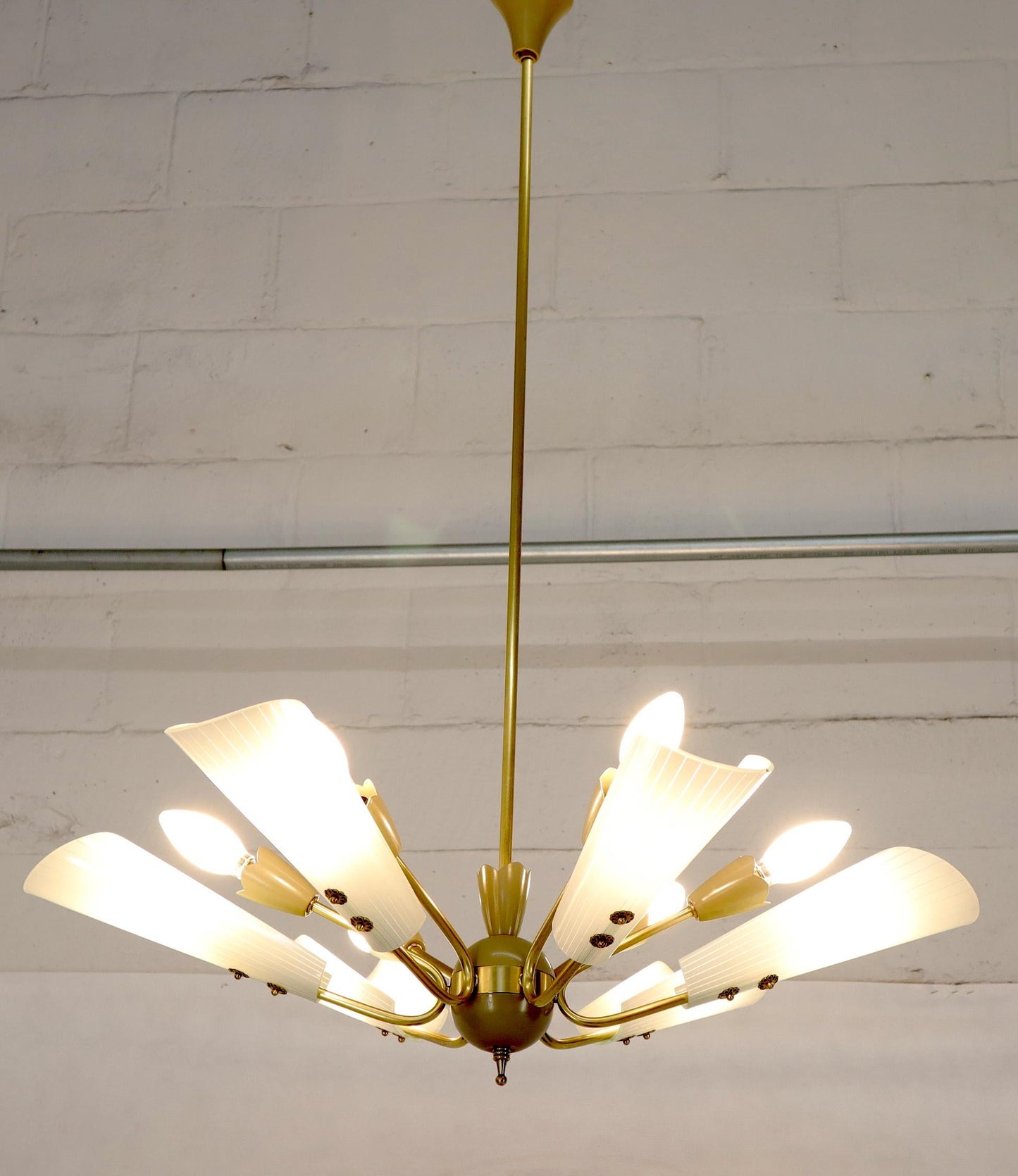 EstablishedLines Fontana Arte Brass Sputnik Chandelier Light Fixture