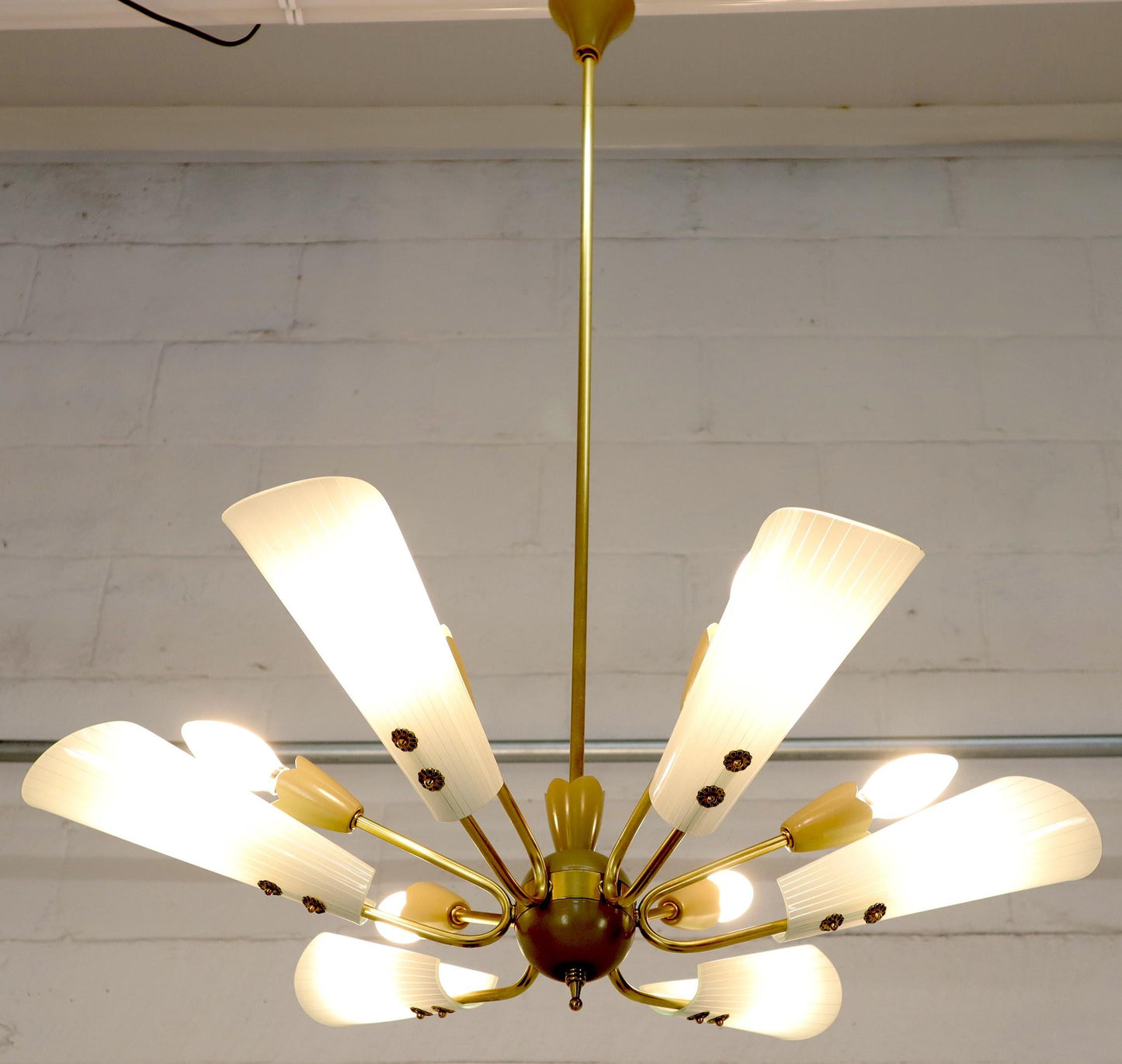 EstablishedLines Fontana Arte Brass Sputnik Chandelier Light Fixture