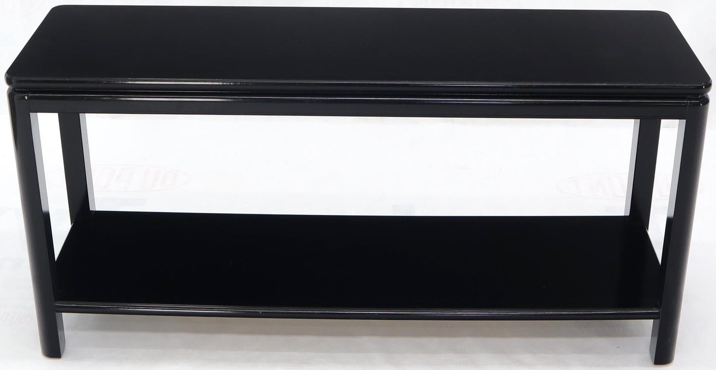EstablishedLines Black Lacquer Rectangular Two-Tier Console Sofa Table