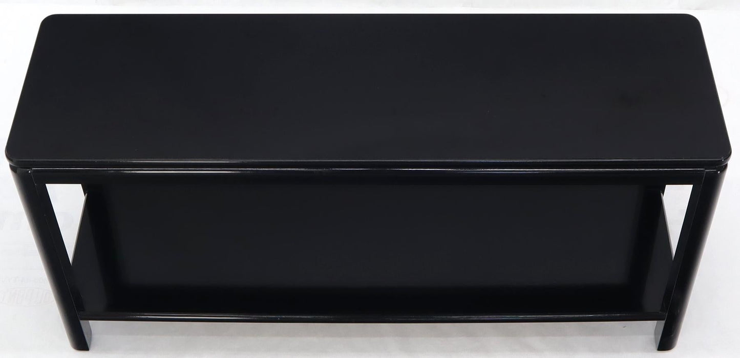 EstablishedLines Black Lacquer Rectangular Two-Tier Console Sofa Table