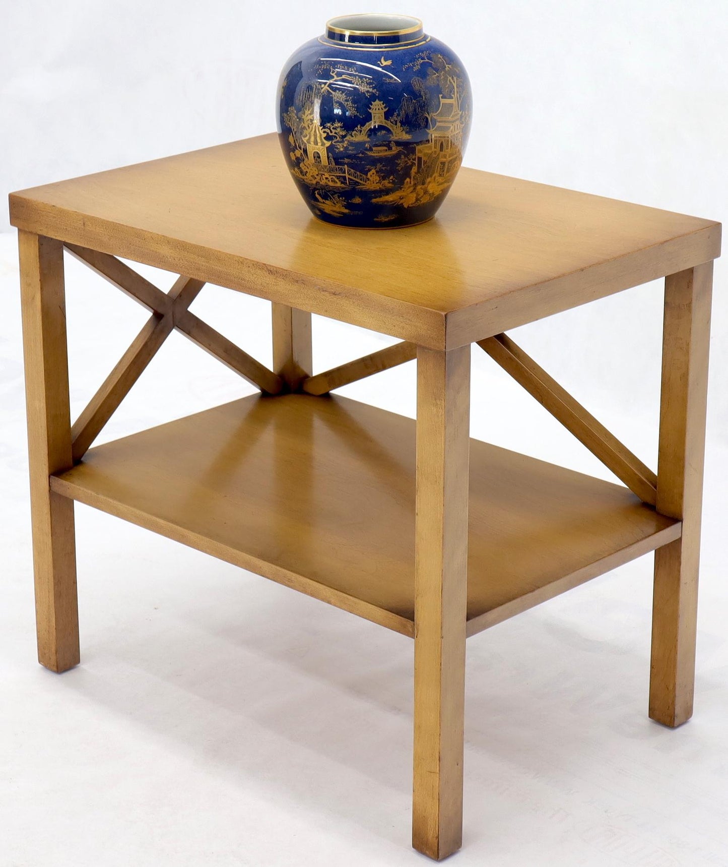 EstablishedLines Decorative Modern Design Faux Finish One Shelf Side End Table