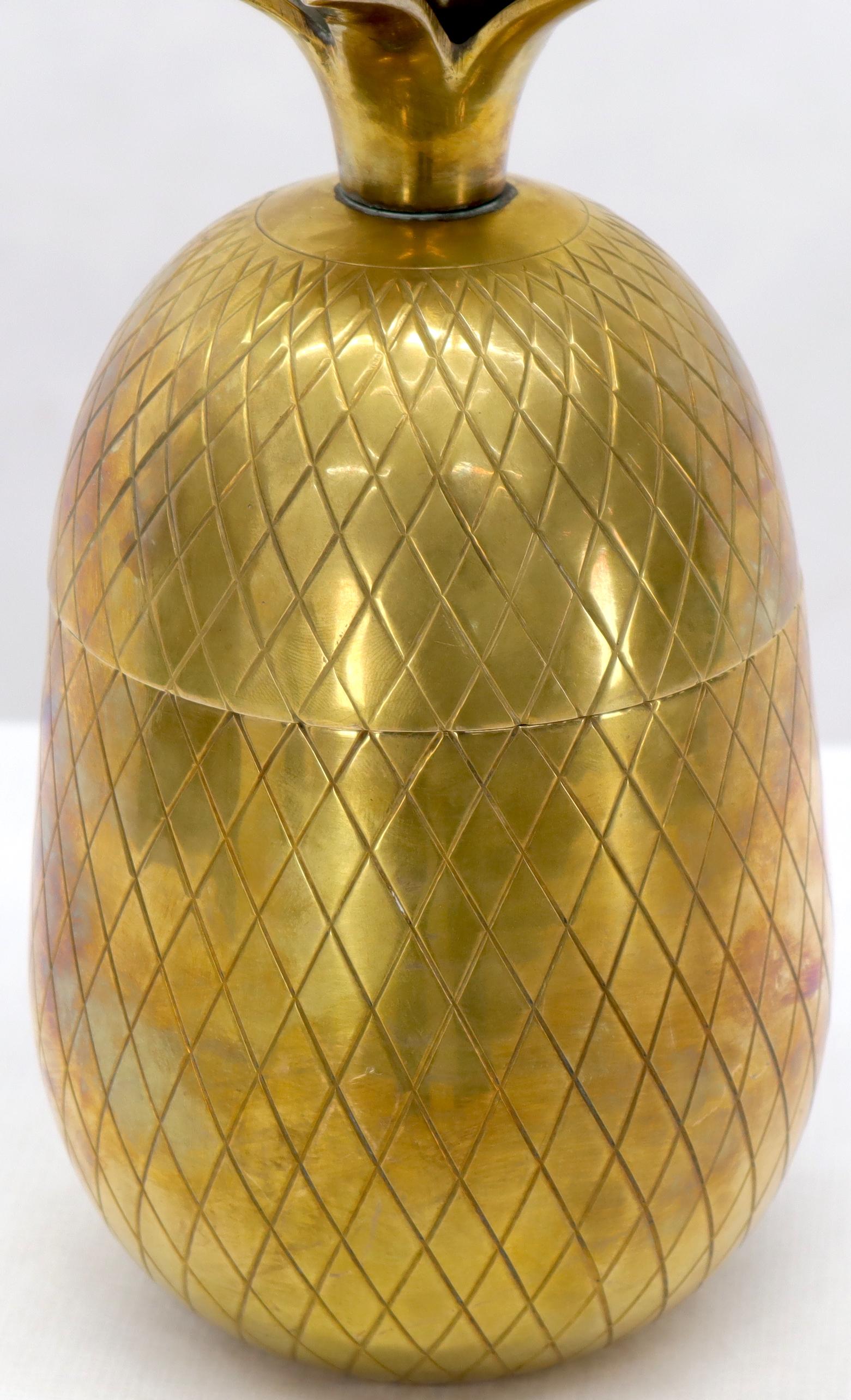 EstablishedLines Gold Tone Solid Brass Pineapple Shape Jar with Lid