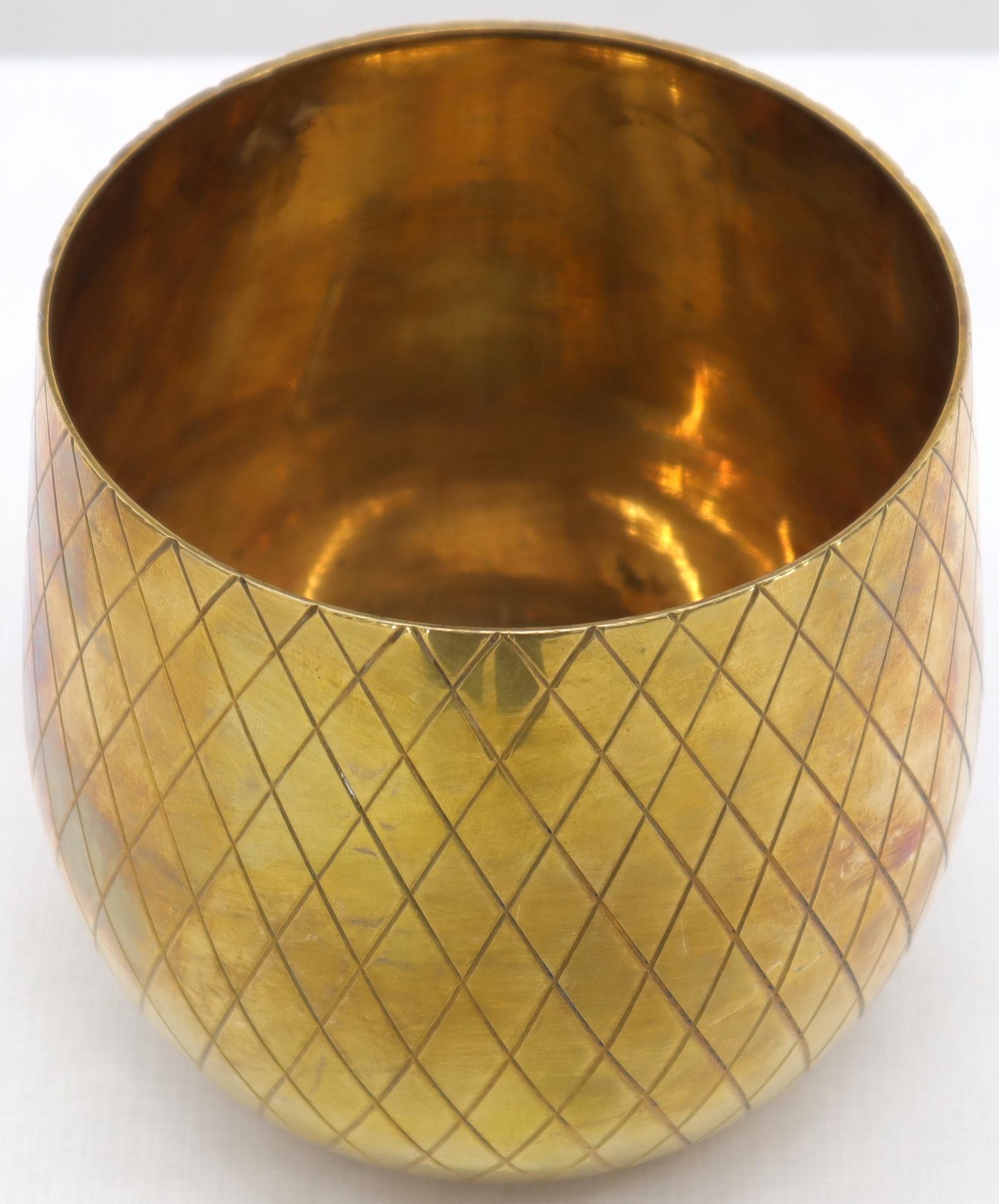 EstablishedLines Gold Tone Solid Brass Pineapple Shape Jar with Lid