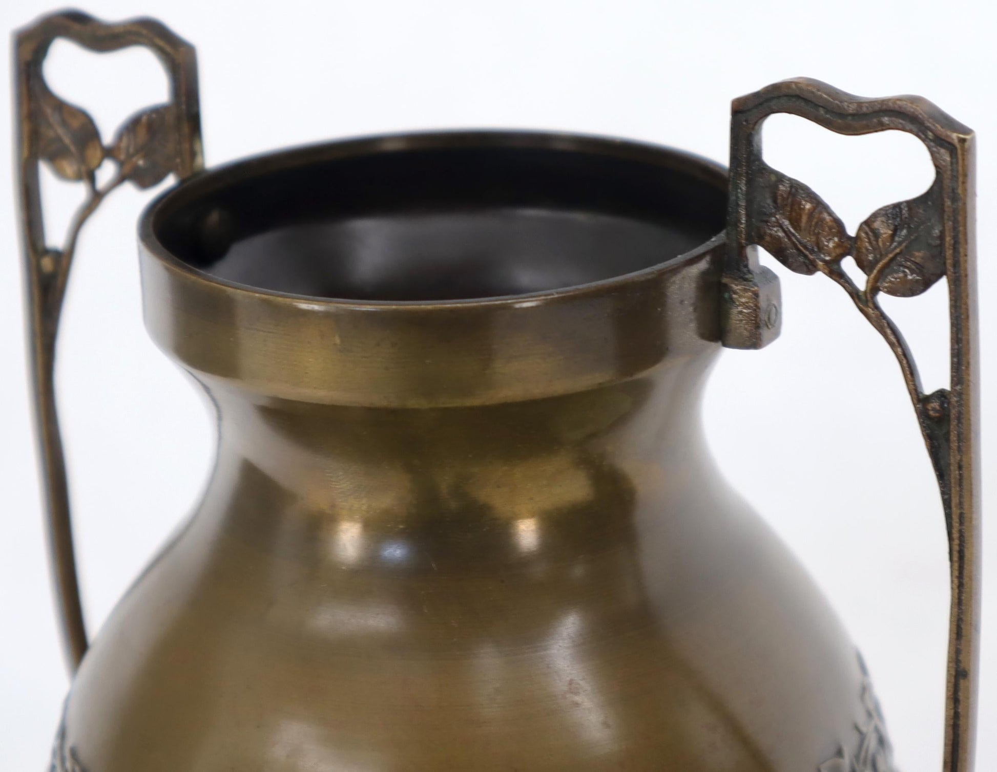 EstablishedLines Pair of Bronze Bohemian Double Handle Urn Shape Vases