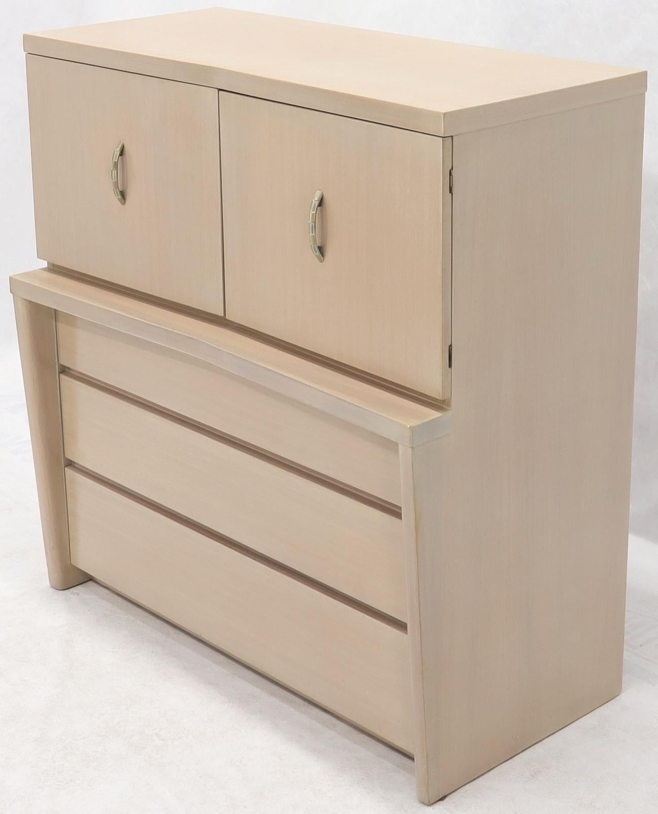 EstablishedLines White Pickle Finish Two Doors Compartment Gentleman's Chest Dresser