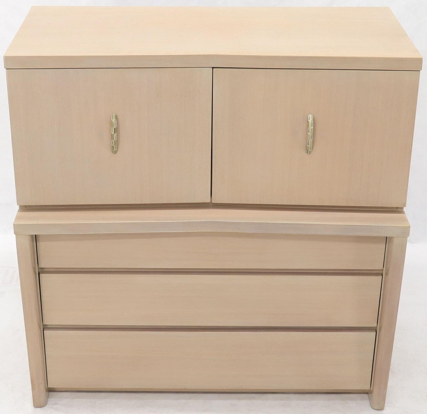 EstablishedLines White Pickle Finish Two Doors Compartment Gentleman's Chest Dresser