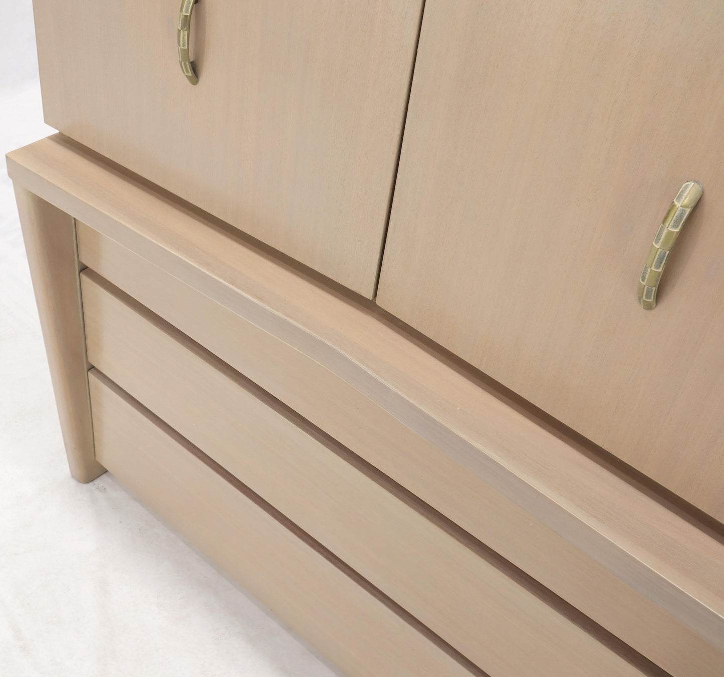EstablishedLines White Pickle Finish Two Doors Compartment Gentleman's Chest Dresser