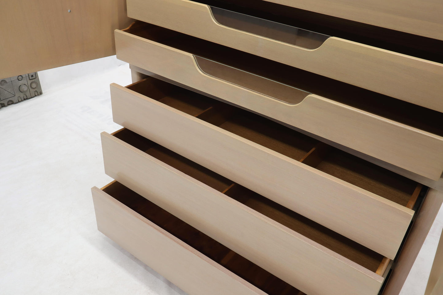 EstablishedLines White Pickle Finish Two Doors Compartment Gentleman's Chest Dresser