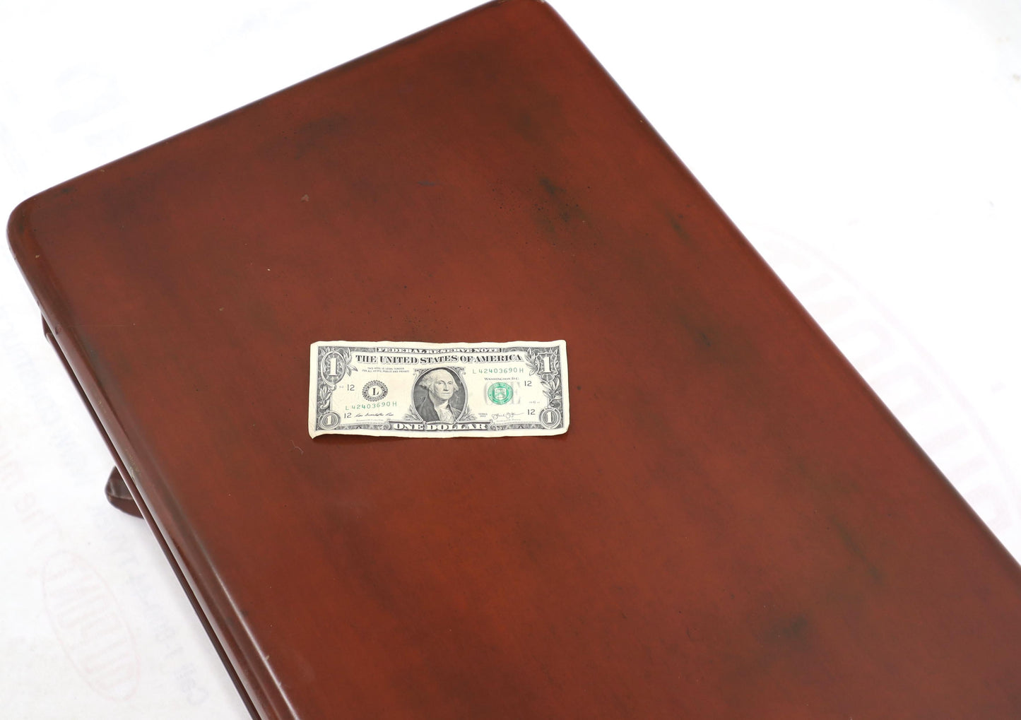 EstablishedLines Long Six-Legged Blood Cherry Lacquer Finish Display Bench