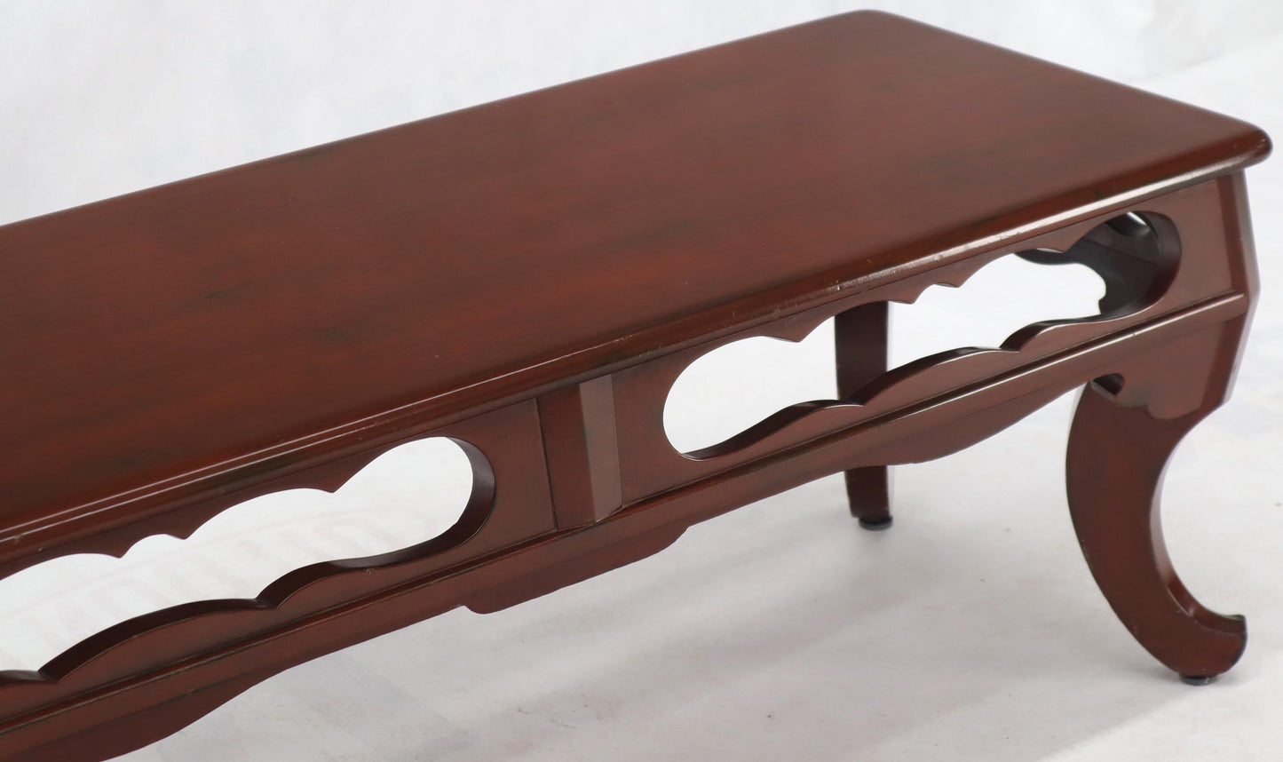 EstablishedLines Long Six-Legged Blood Cherry Lacquer Finish Display Bench