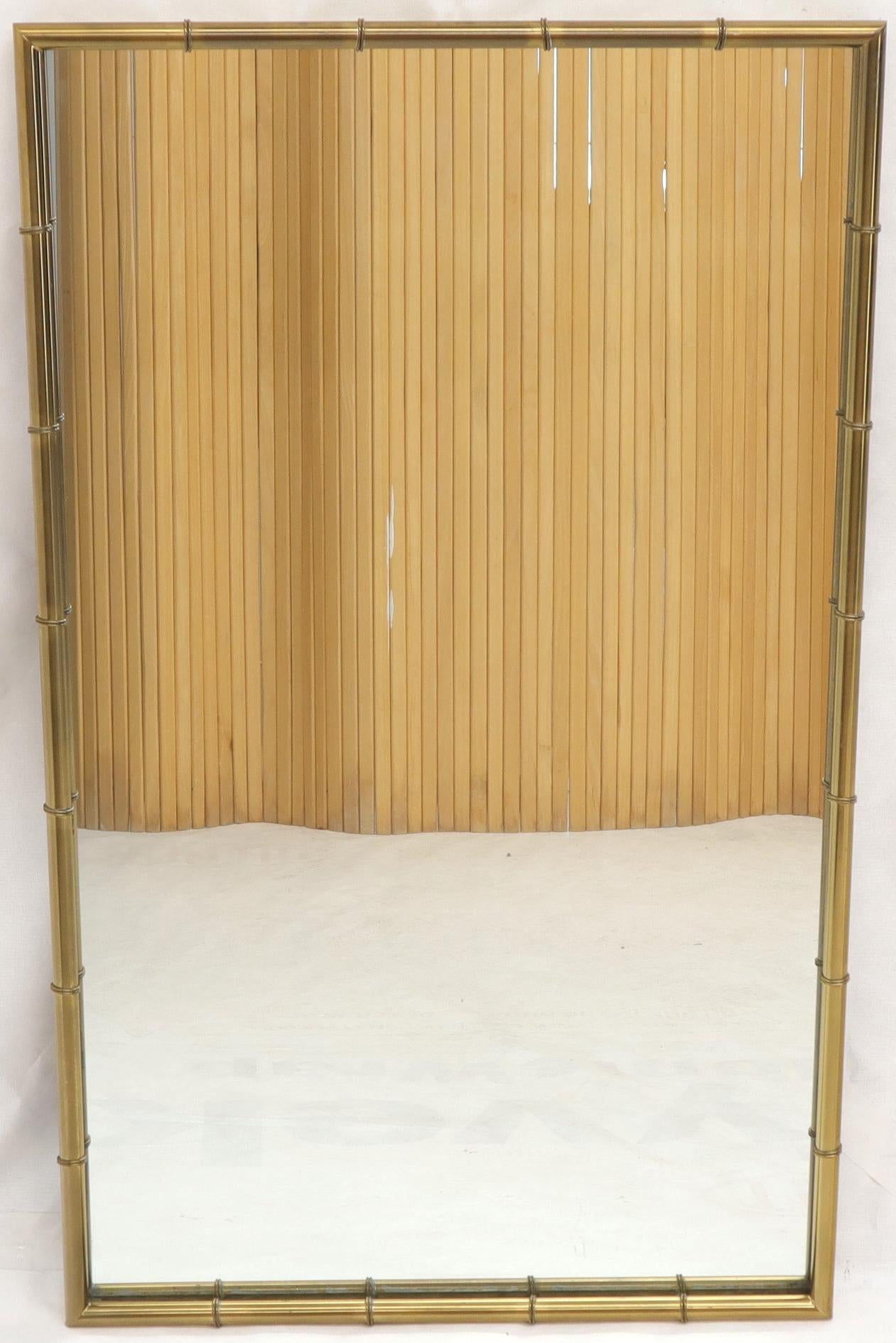 EstablishedLines Faux Brass Bamboo Frame Rectangular Mirror