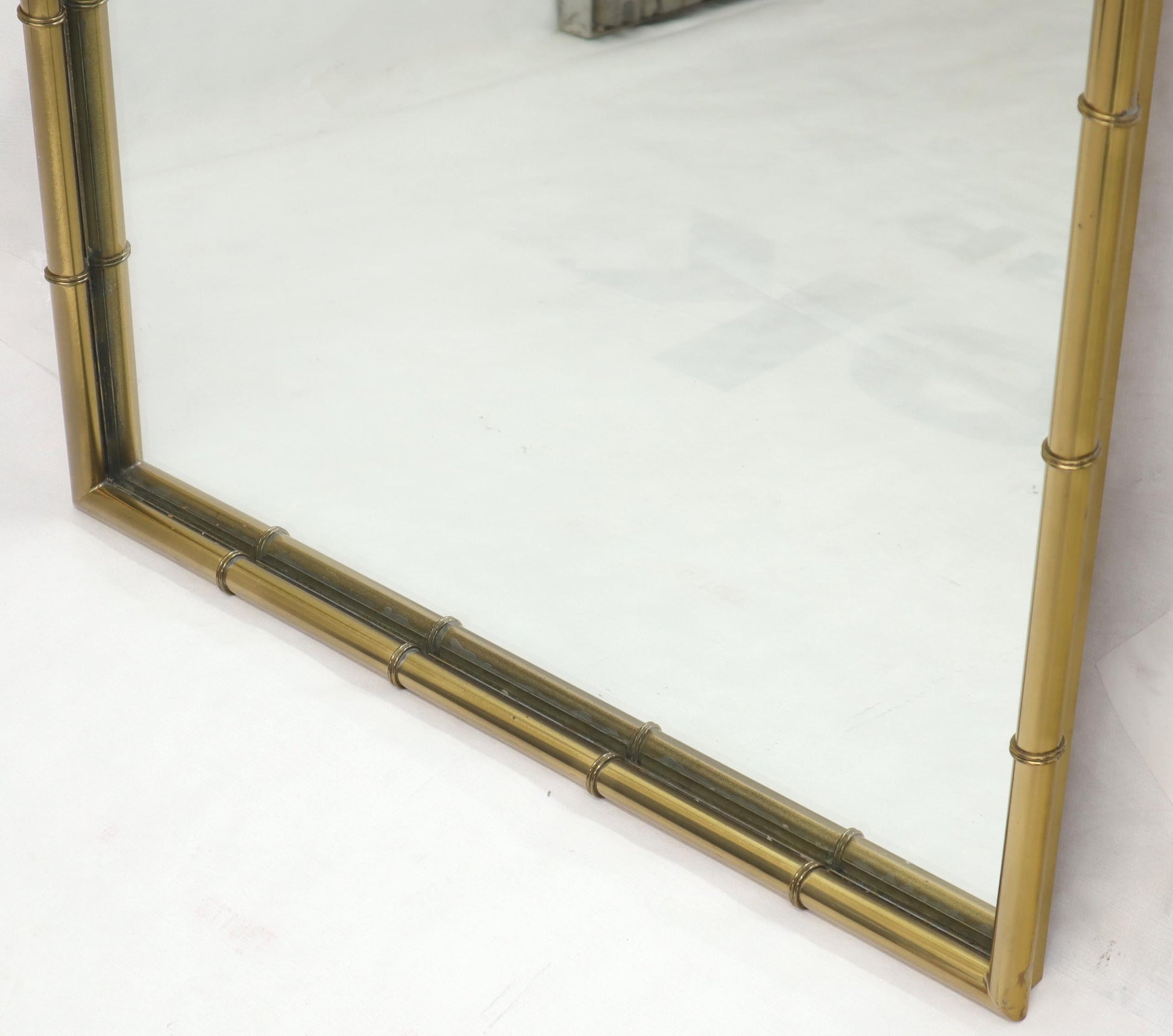 EstablishedLines Faux Brass Bamboo Frame Rectangular Mirror