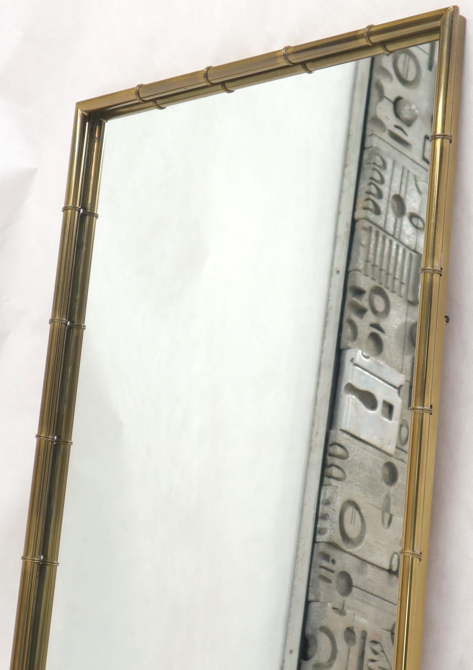 EstablishedLines Faux Brass Bamboo Frame Rectangular Mirror