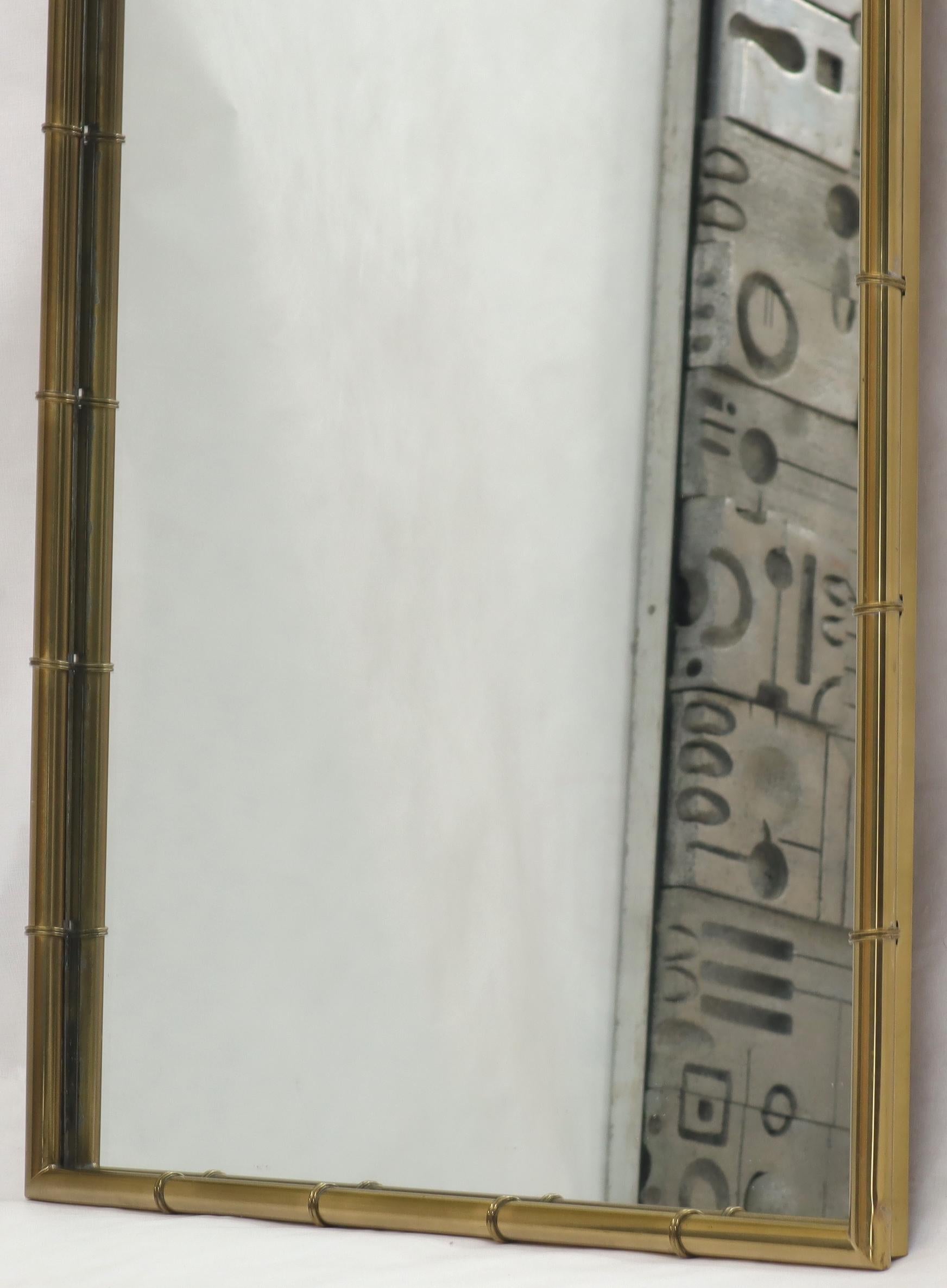 EstablishedLines Faux Brass Bamboo Frame Rectangular Mirror