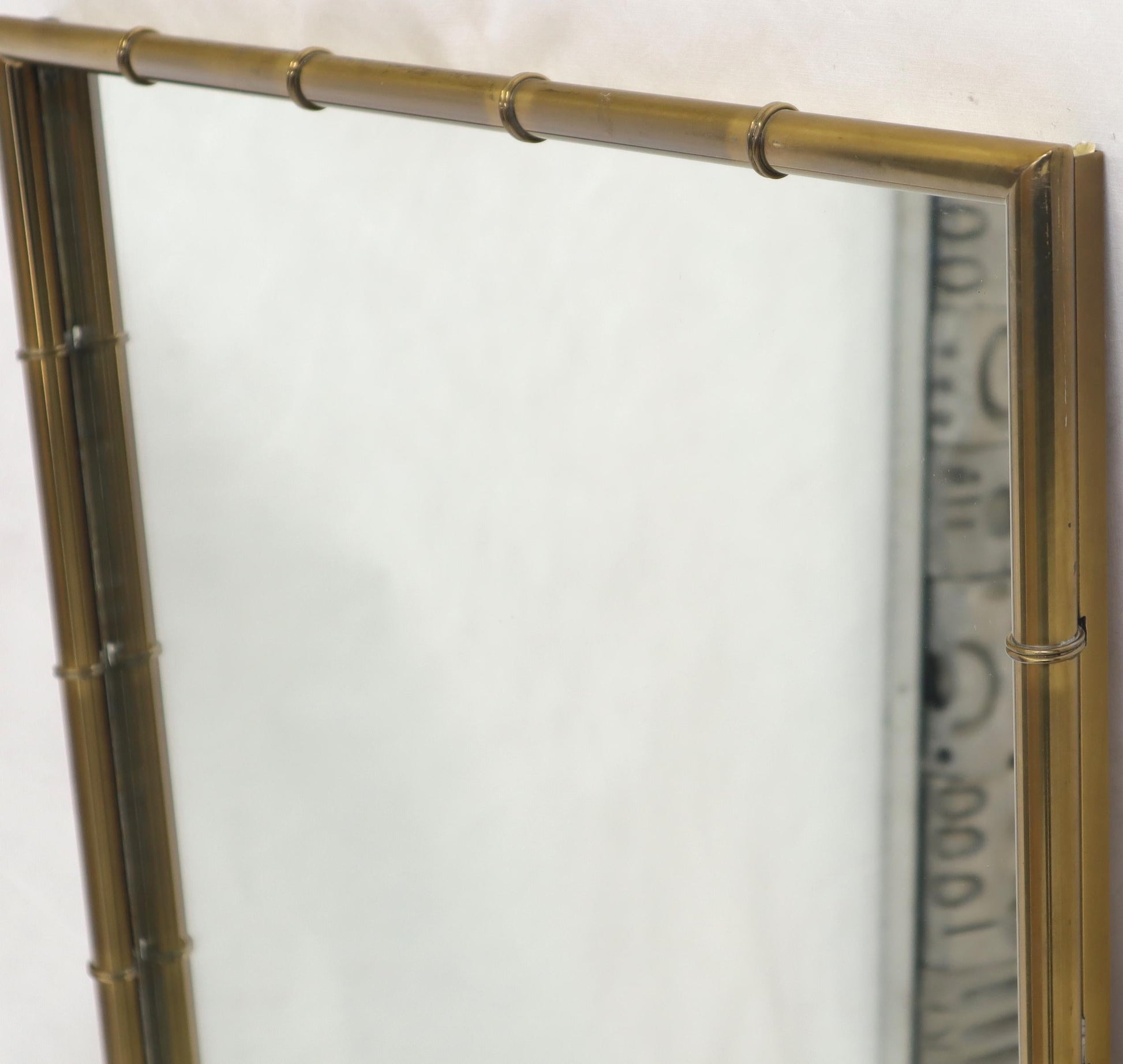 EstablishedLines Faux Brass Bamboo Frame Rectangular Mirror