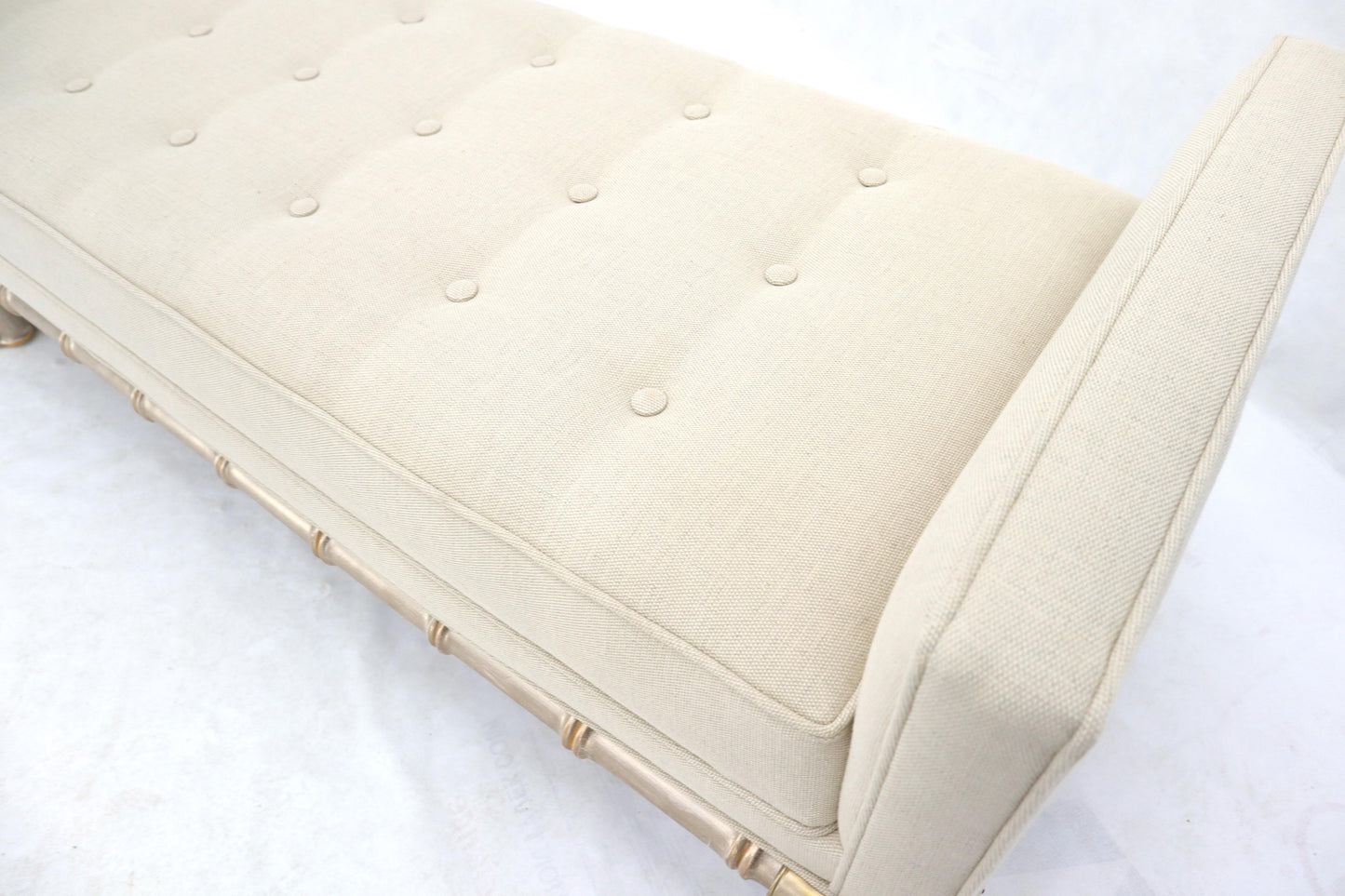 EstablishedLines Faux Bamboo Base Tufted Upholstery Bench with Sides