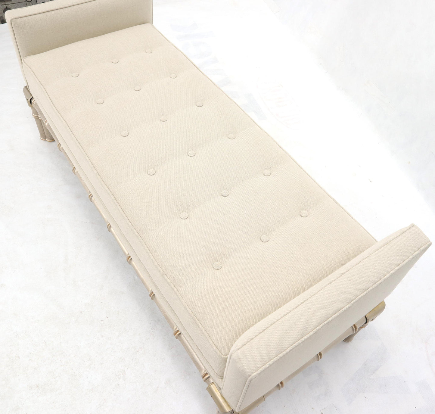 EstablishedLines Faux Bamboo Base Tufted Upholstery Bench with Sides