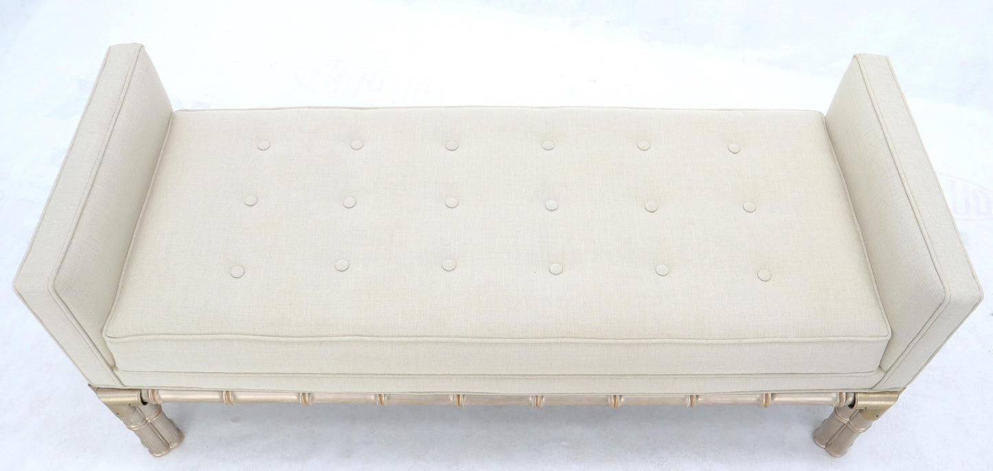 EstablishedLines Faux Bamboo Base Tufted Upholstery Bench with Sides