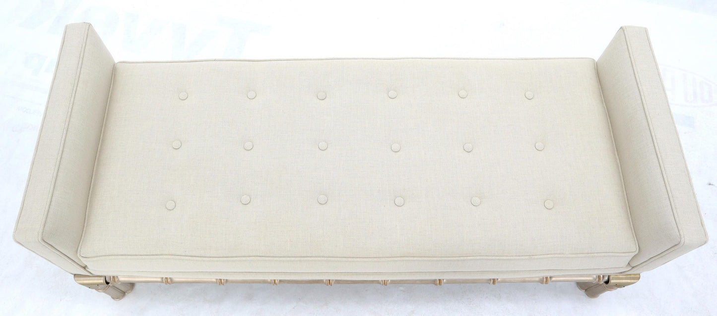 EstablishedLines Faux Bamboo Base Tufted Upholstery Bench with Sides