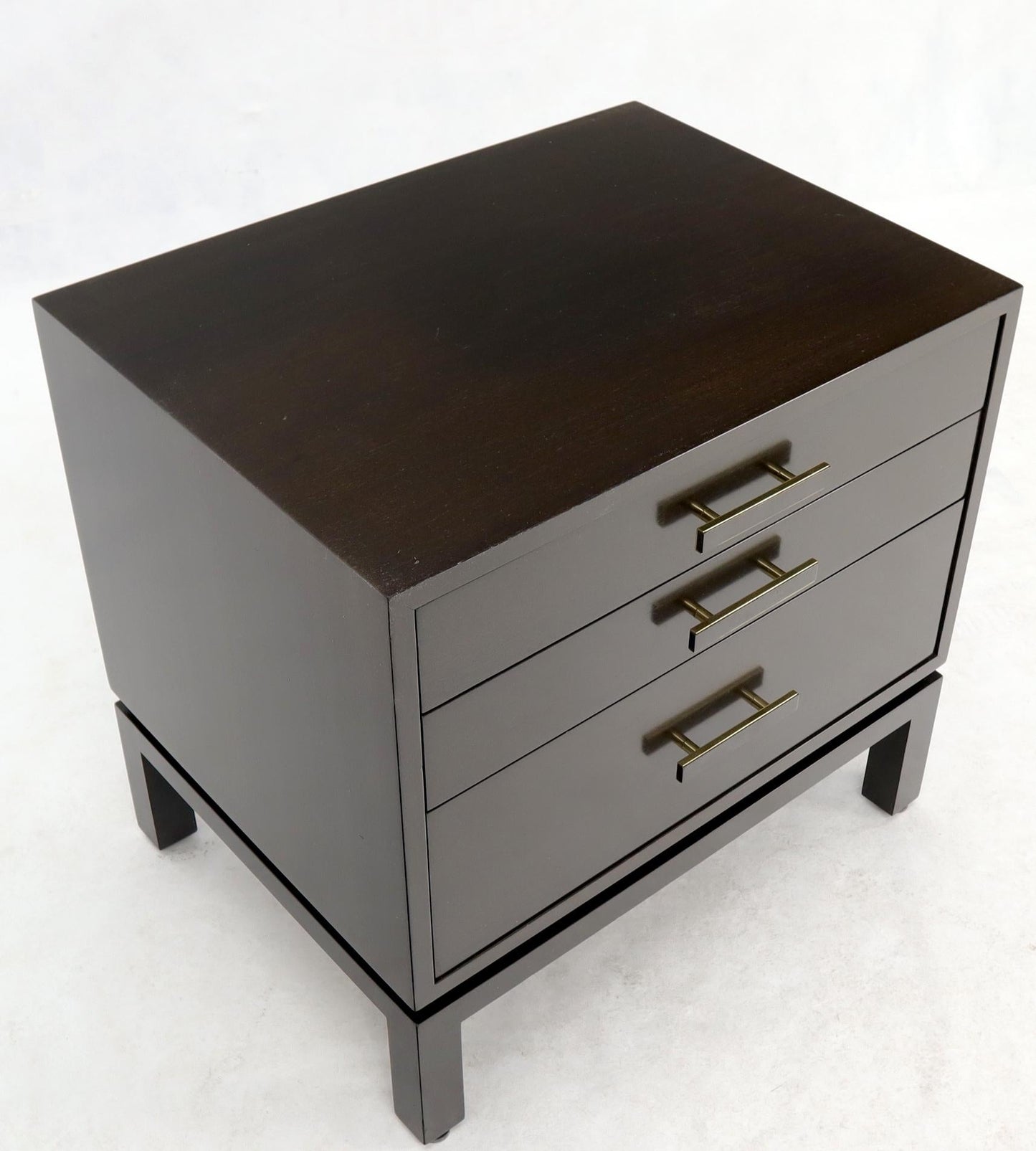 EstablishedLines Harvey Probber 3-Drawer Nightstand Ebonized Espresso Mahogany