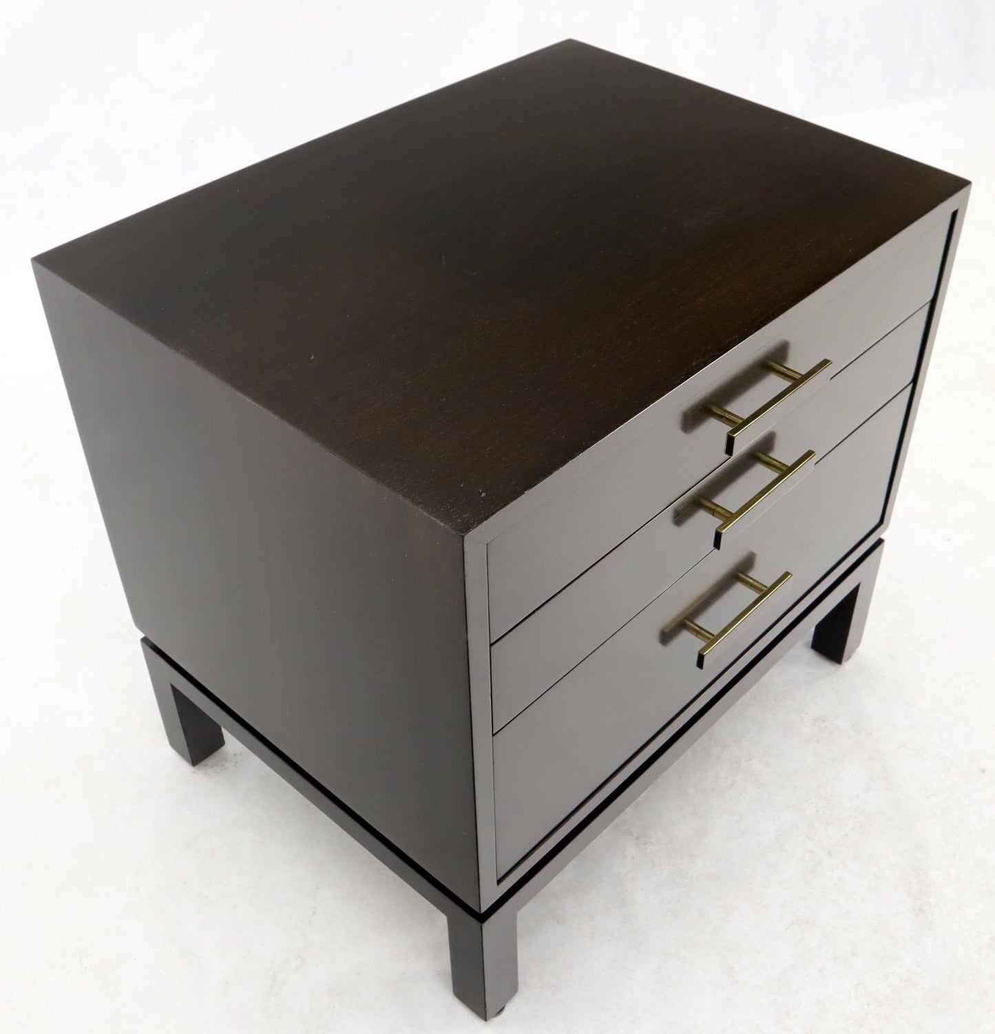 EstablishedLines Harvey Probber 3-Drawer Nightstand Ebonized Espresso Mahogany