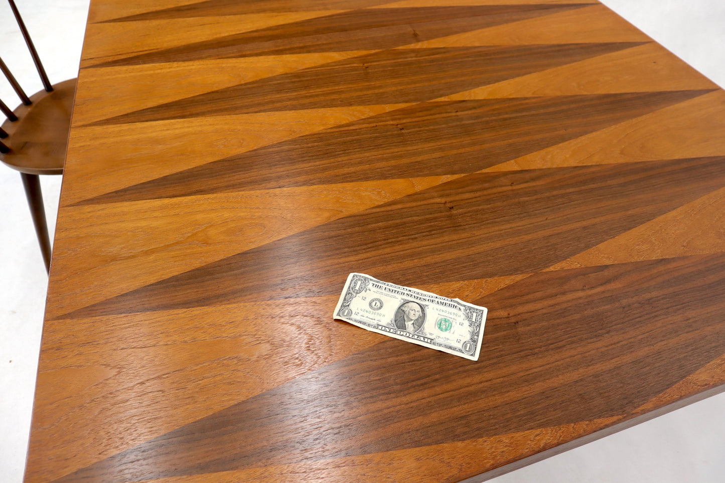 EstablishedLines Milo Baughman for Directional Dimond Teak & Walnut Dining Table Gate Legs Base