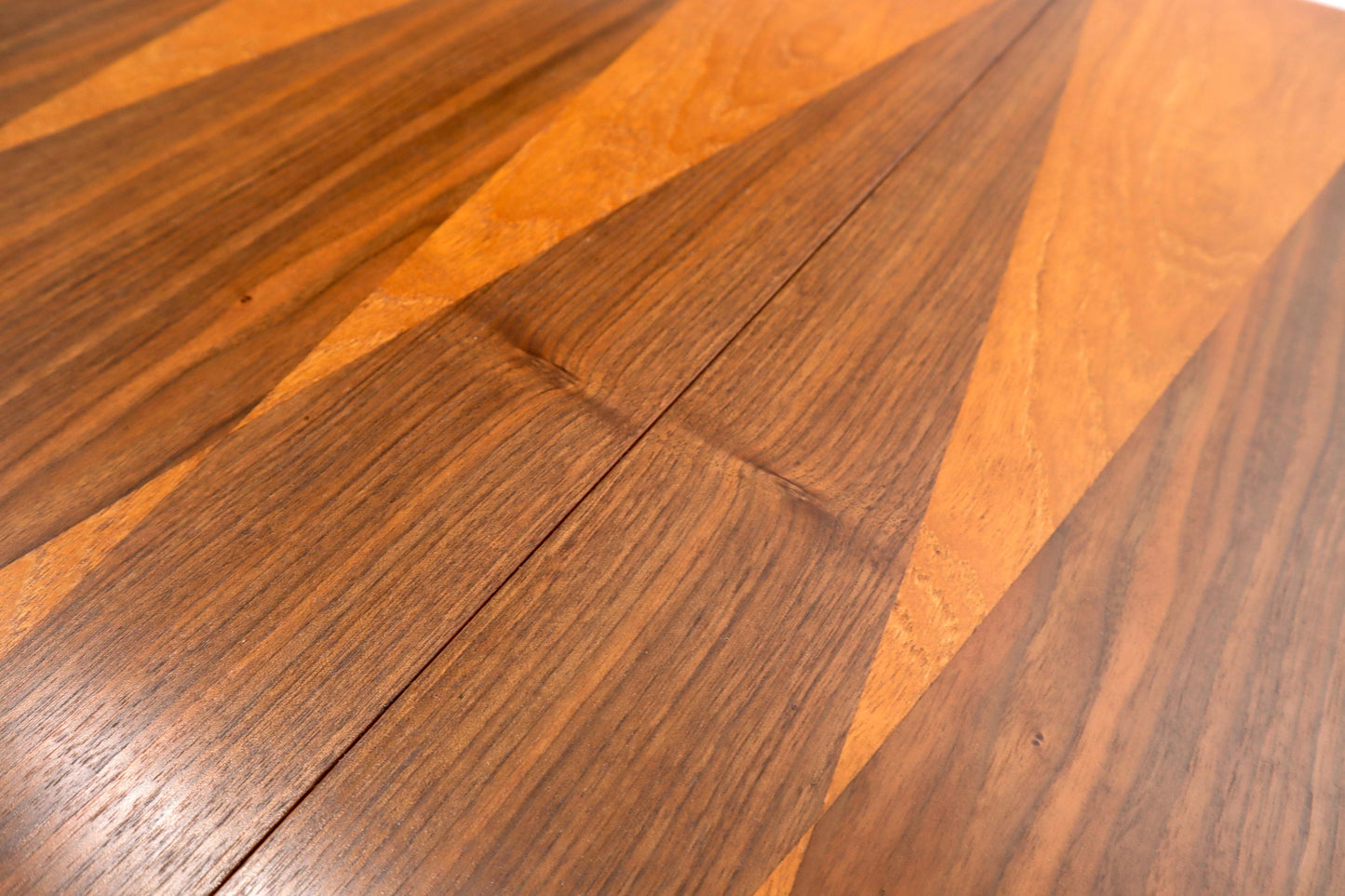 EstablishedLines Milo Baughman for Directional Dimond Teak & Walnut Dining Table Gate Legs Base