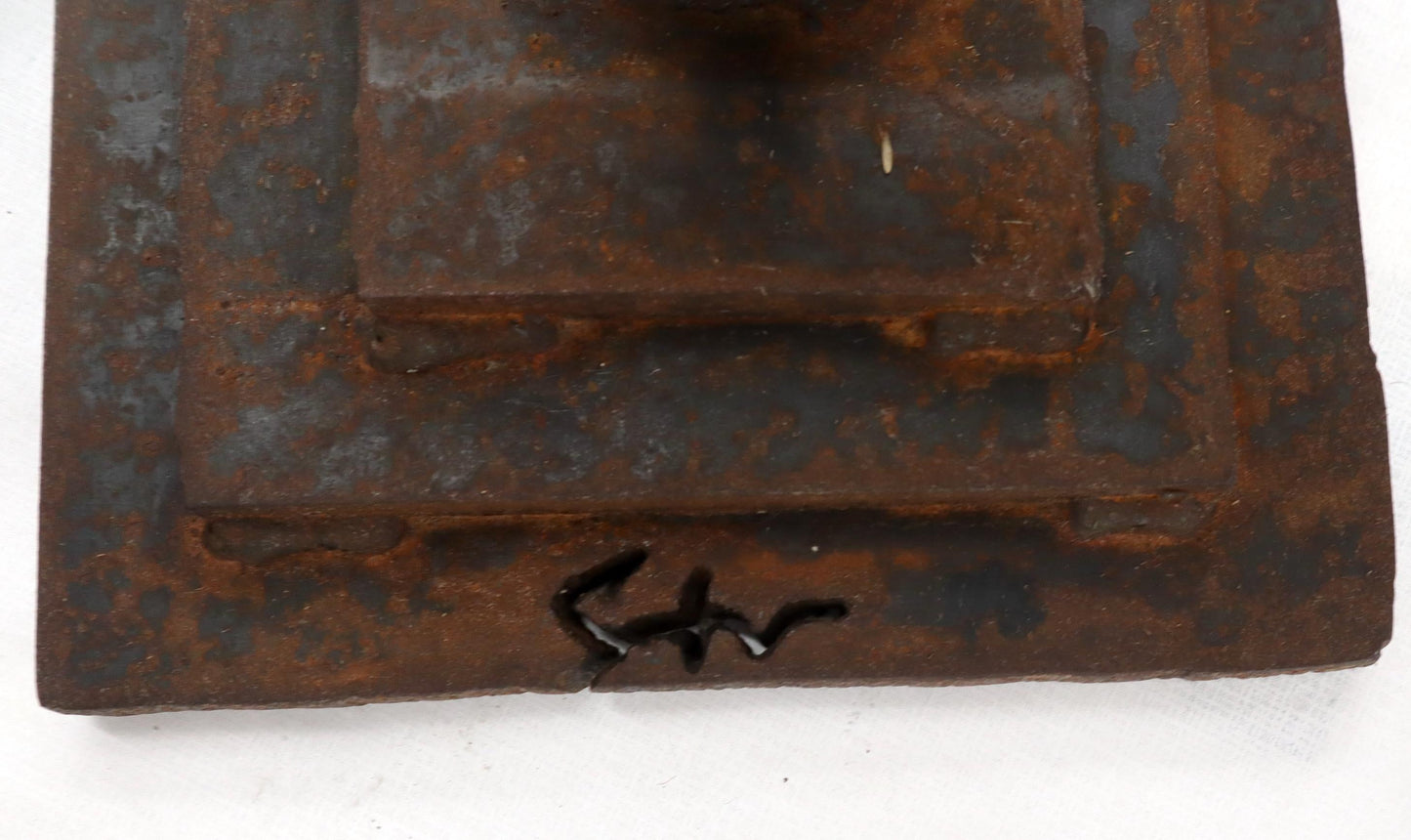 EstablishedLines Cut Metal Brutalist Modern Abstract Cut Metal Standing Sculpture