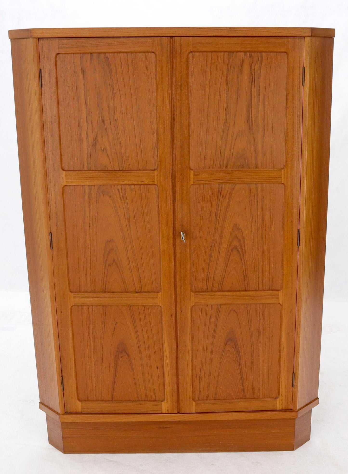 EstablishedLines Danish Teak Corner Storage Liquor Cabinet Bar