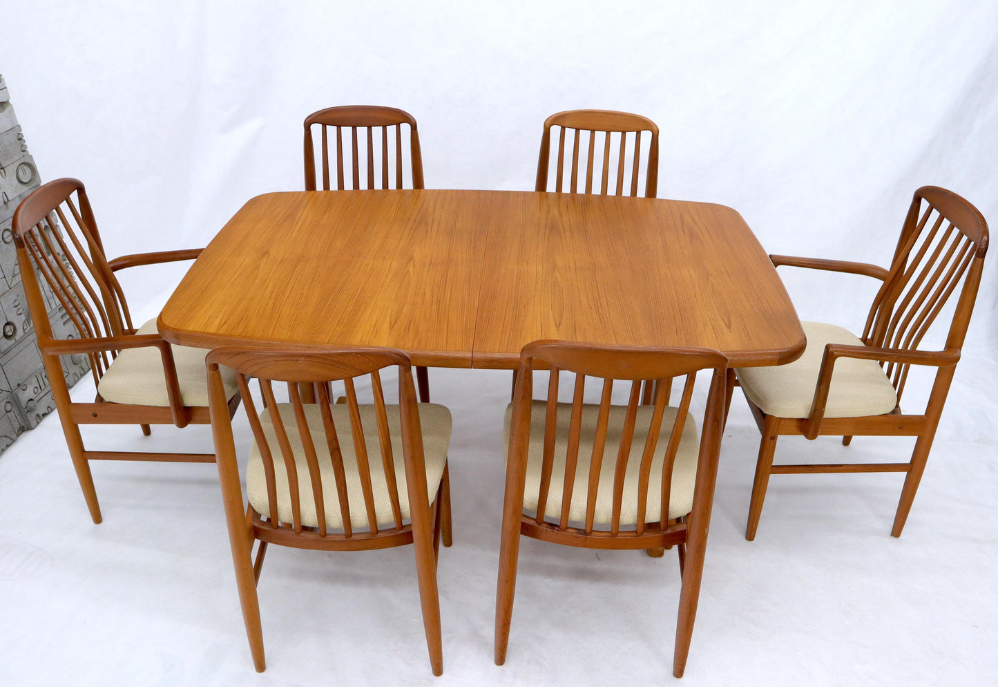EstablishedLines Danish Teak 2 Self Containing Extension Boards Dining Table