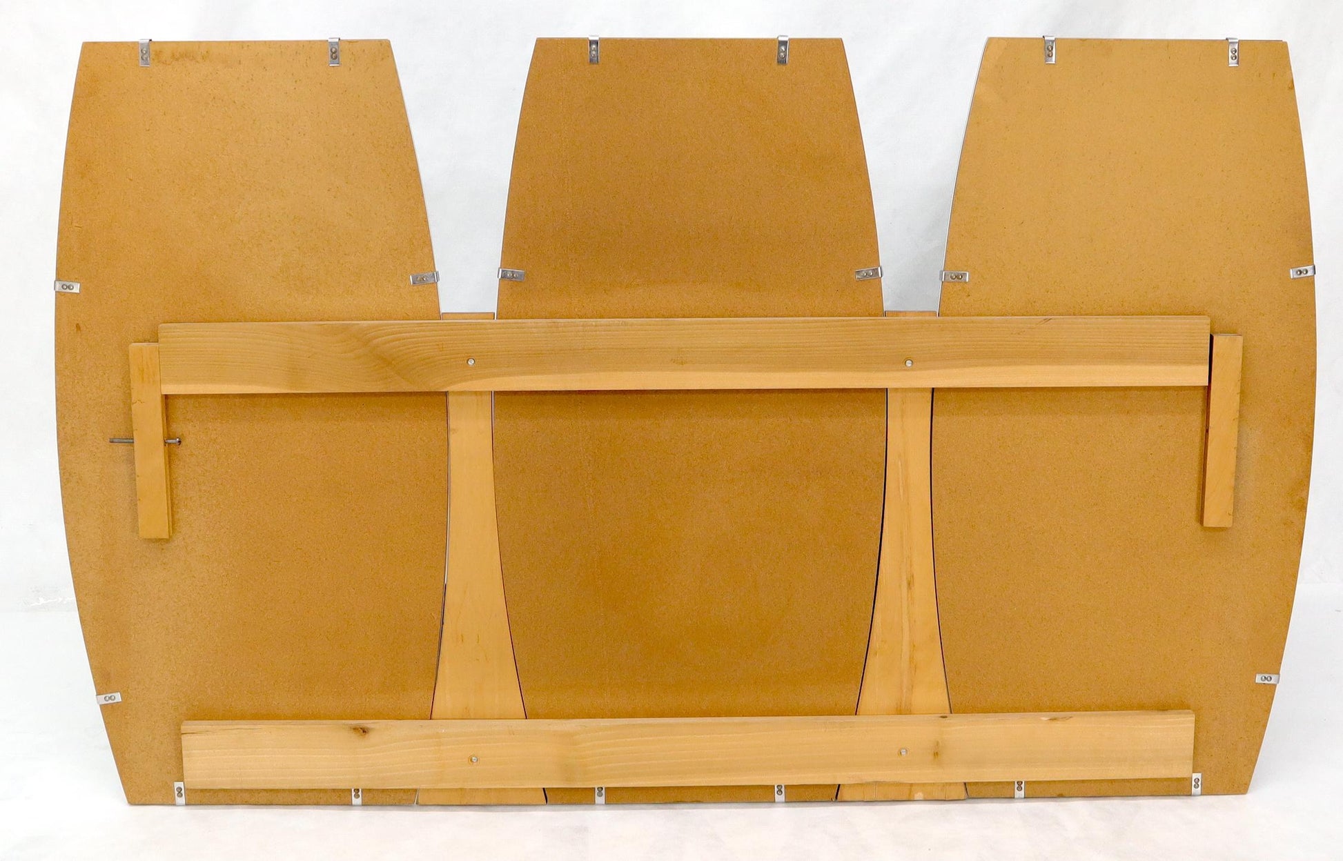 EstablishedLines Burl Wood Frame Triple Boat Shape Wall Mirror