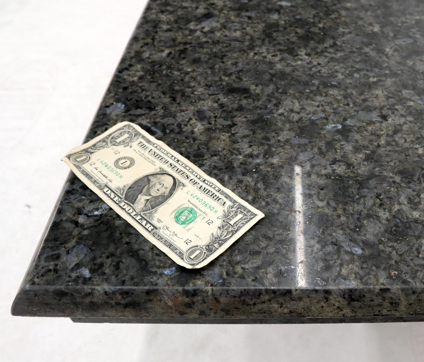 EstablishedLines Medium to Large Black Granite Rectangular Mid-Century Modern Coffee Table