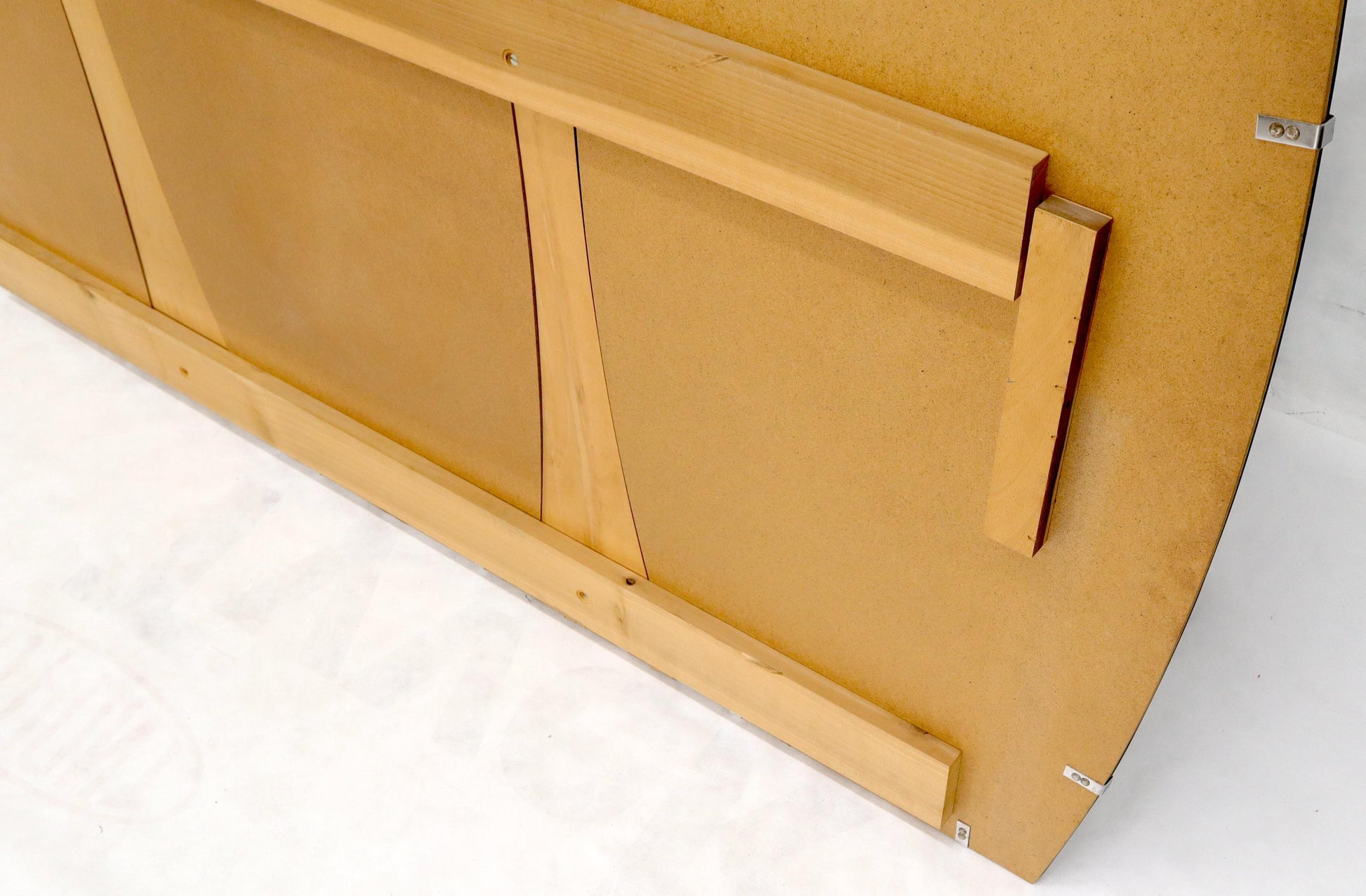 EstablishedLines Burl Wood Frame Triple Boat Shape Wall Mirror