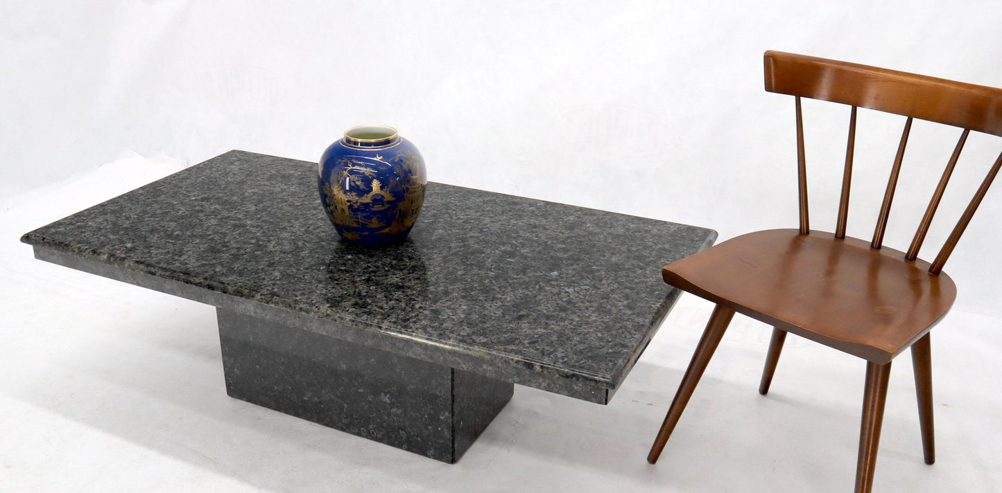 EstablishedLines Medium to Large Black Granite Rectangular Mid-Century Modern Coffee Table