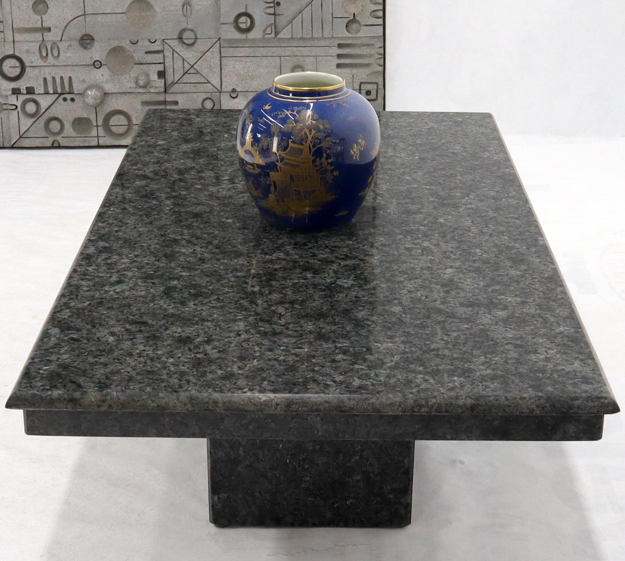 EstablishedLines Medium to Large Black Granite Rectangular Mid-Century Modern Coffee Table