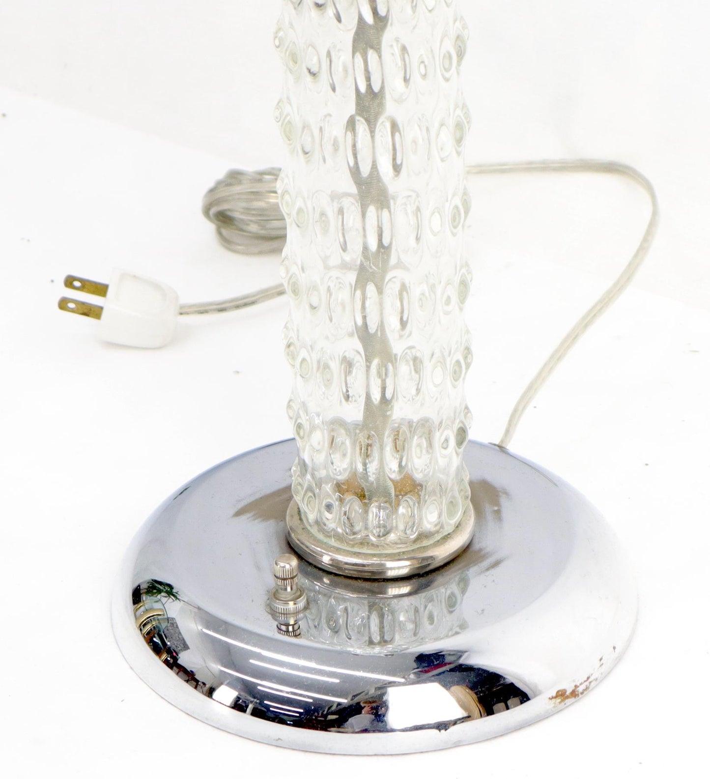 EstablishedLines Large Crystal and Chrome Mid-Century Modern Table Lamps