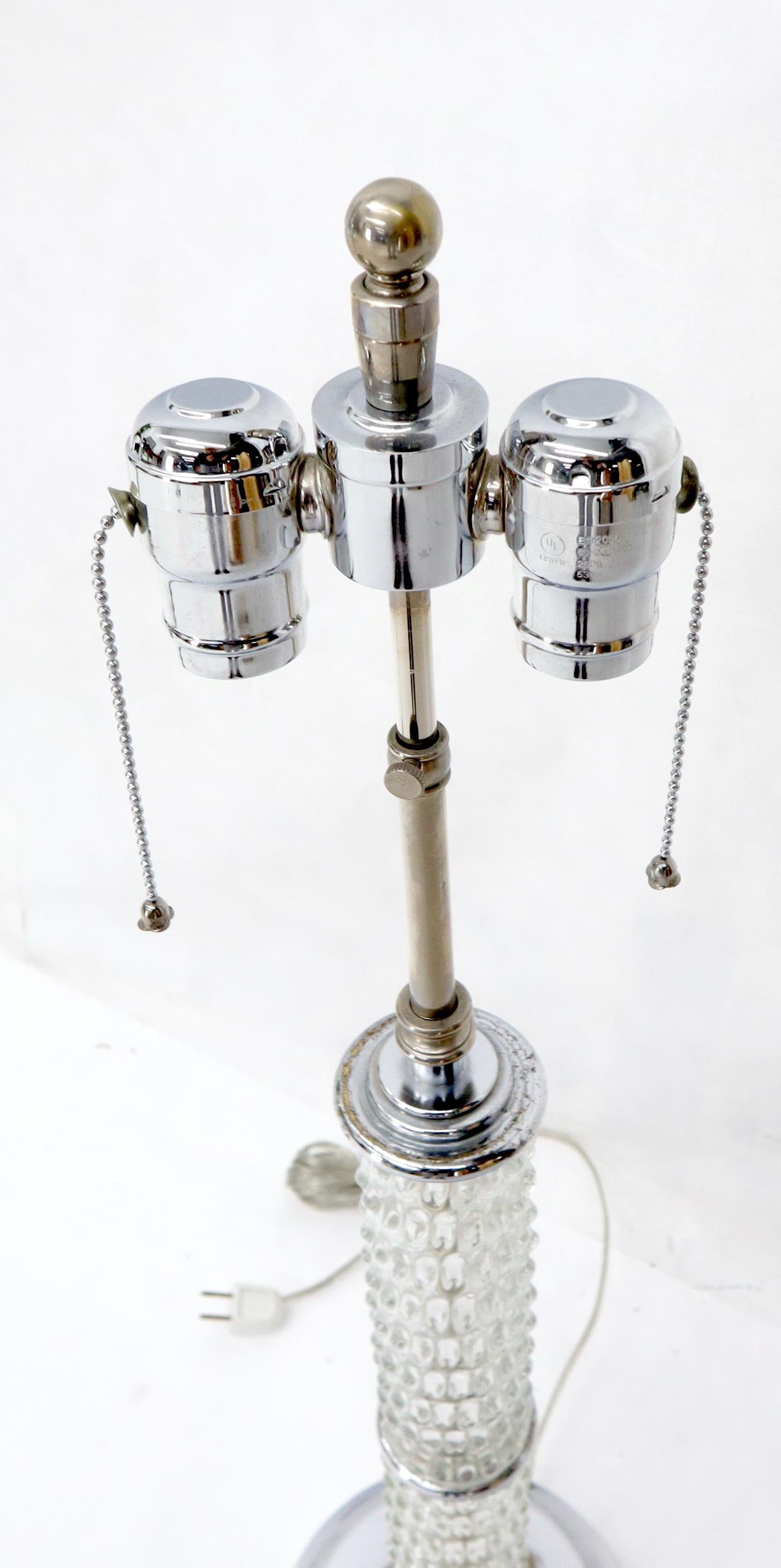 EstablishedLines Large Crystal and Chrome Mid-Century Modern Table Lamps