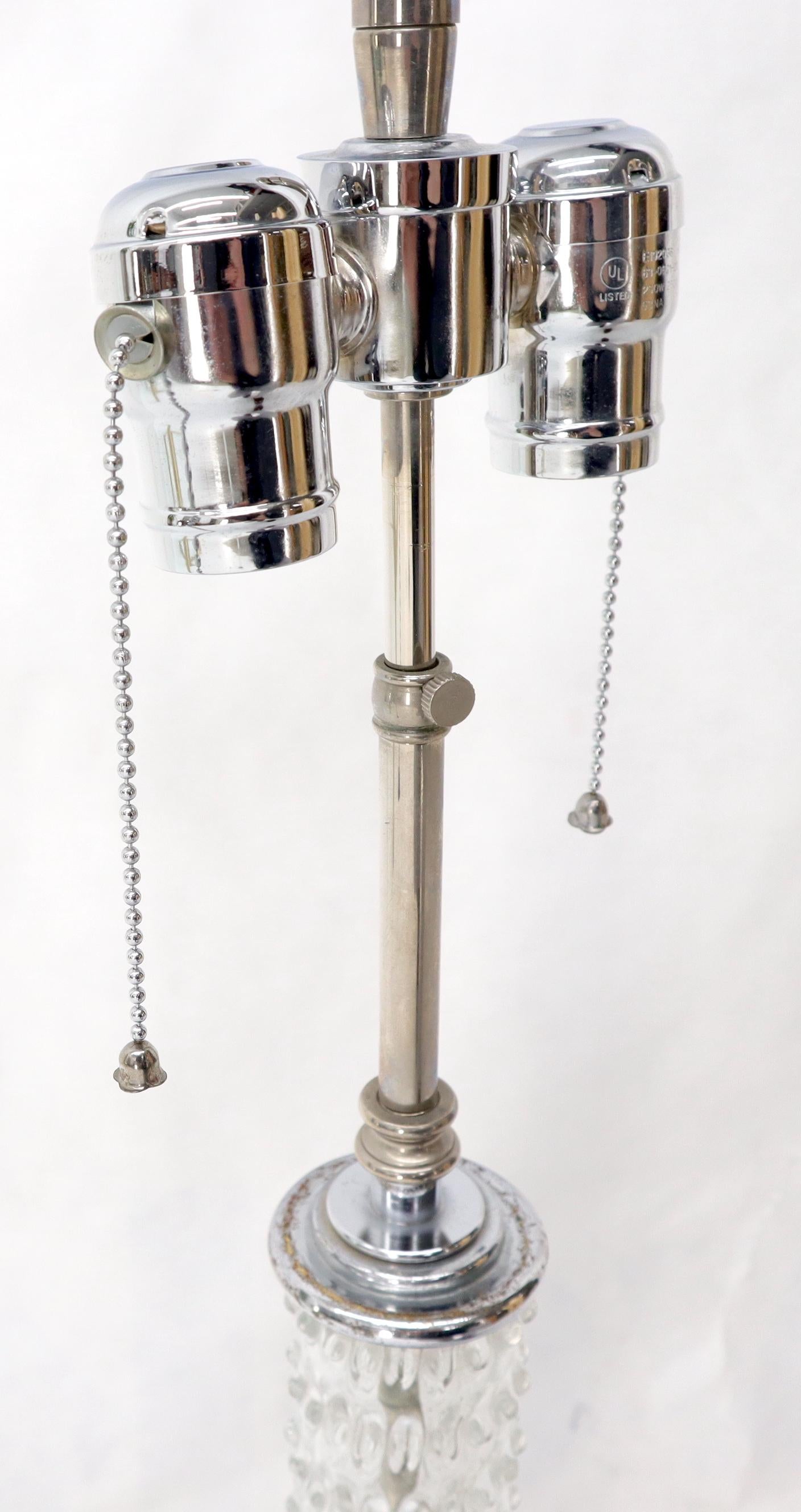 EstablishedLines Large Crystal and Chrome Mid-Century Modern Table Lamps