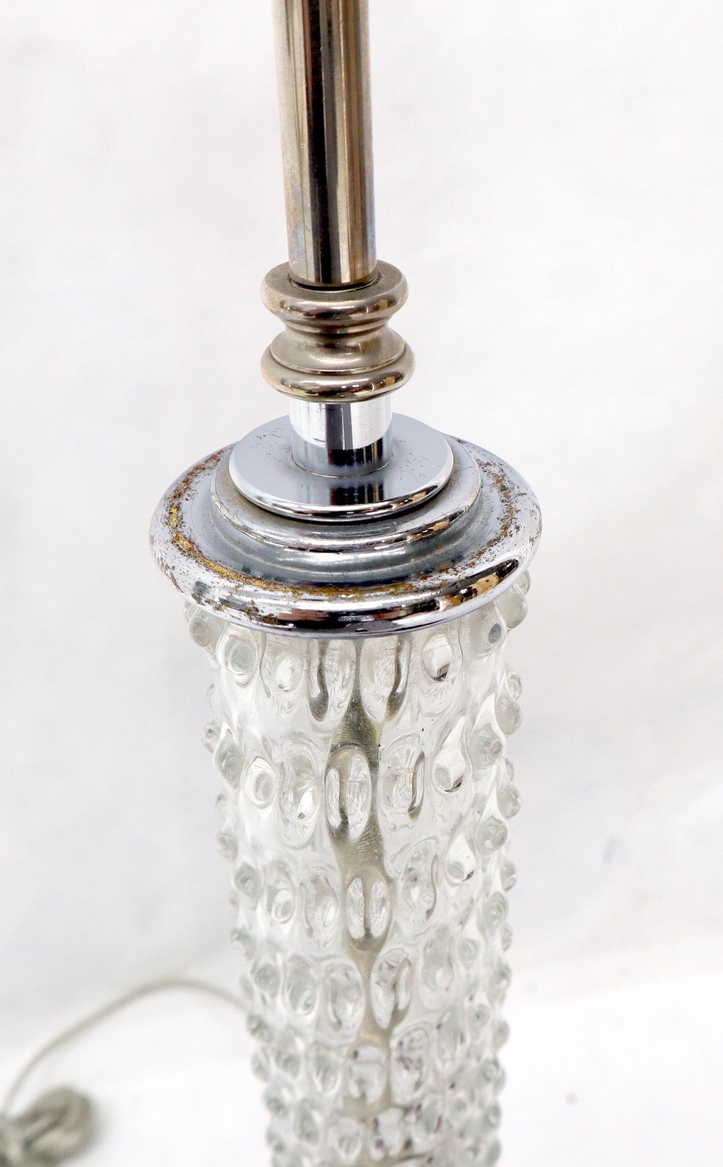 EstablishedLines Large Crystal and Chrome Mid-Century Modern Table Lamps