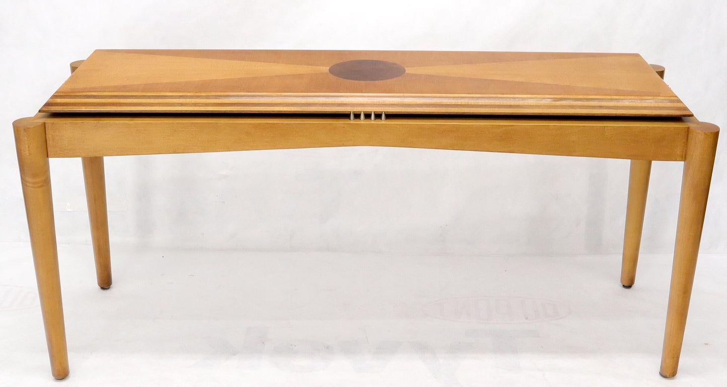 EstablishedLines Henredon Satin and Burl Wood Console Table