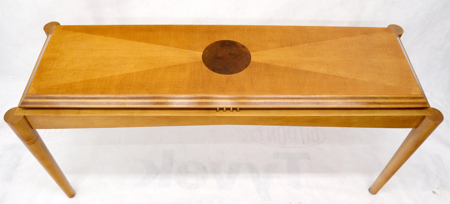 EstablishedLines Henredon Satin and Burl Wood Console Table